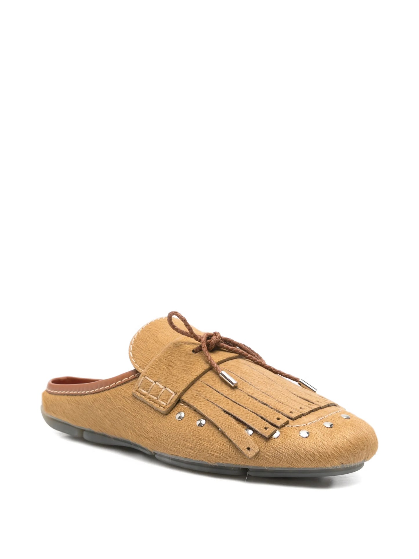 Montego calf-hair fringed mules