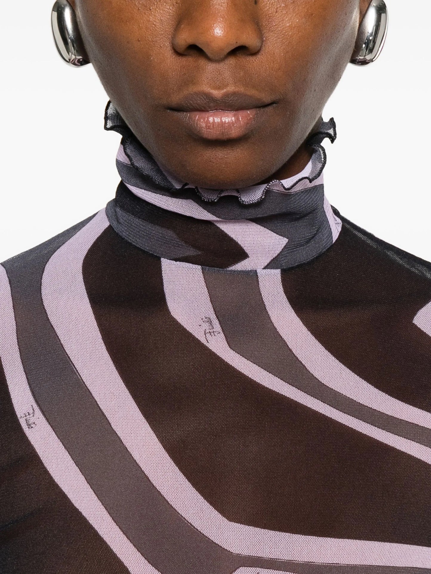 abstract-print mesh top