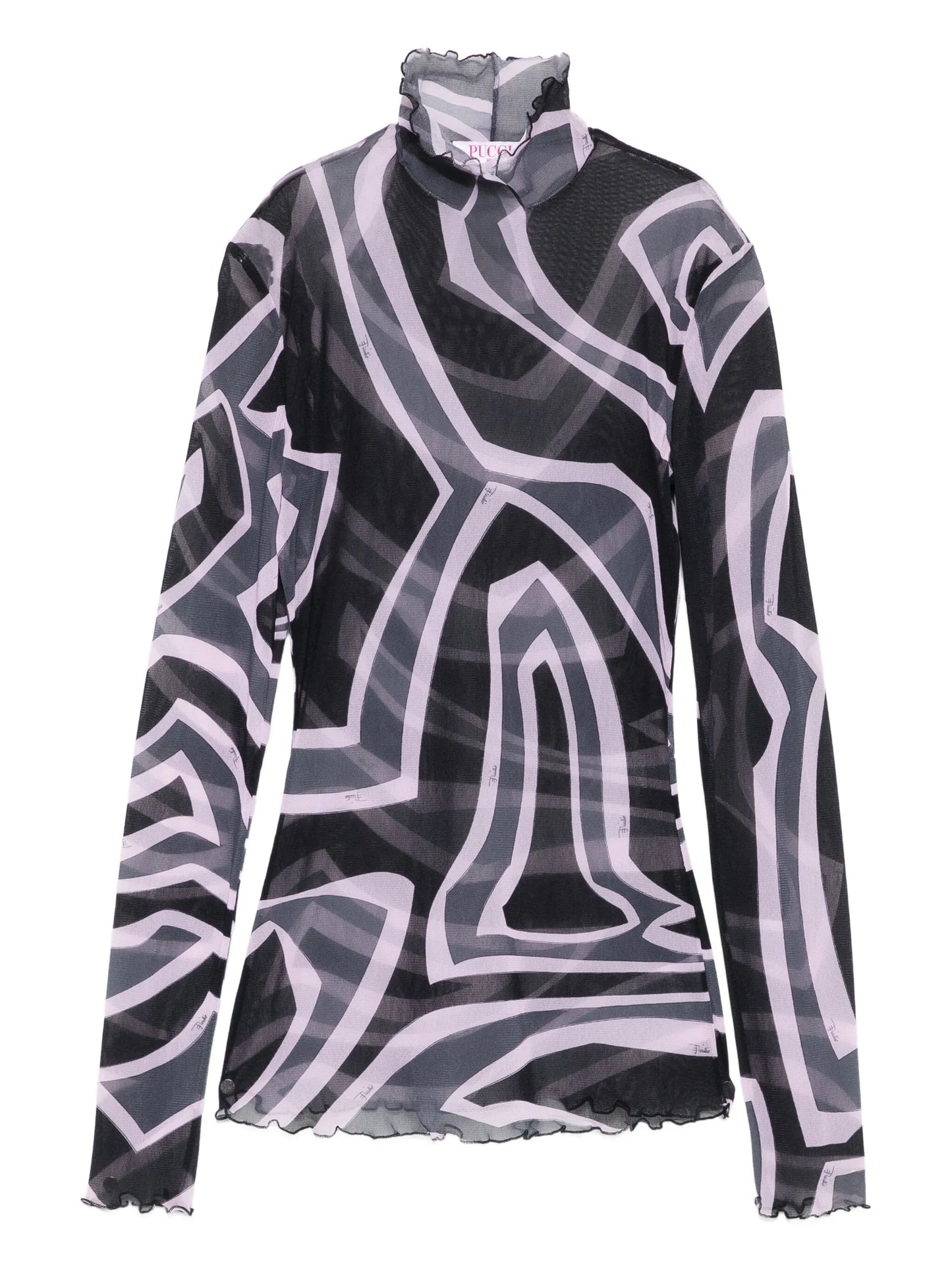 abstract-print mesh top