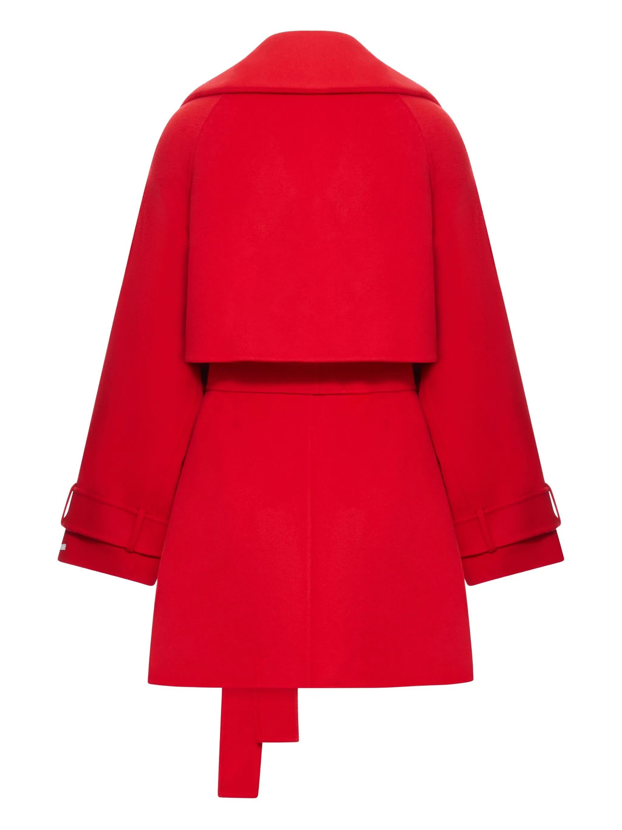 belted double-breasted trench coat