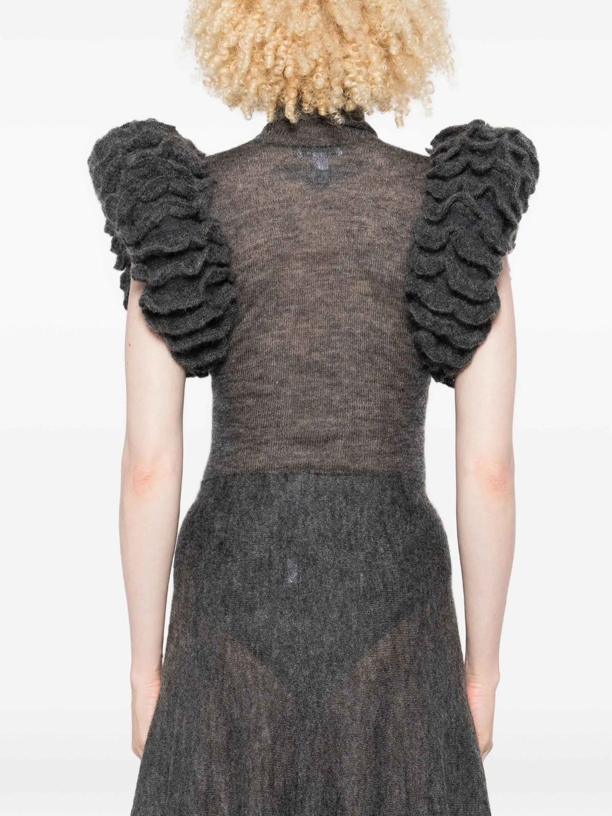 ruffled high-neck bodysuit