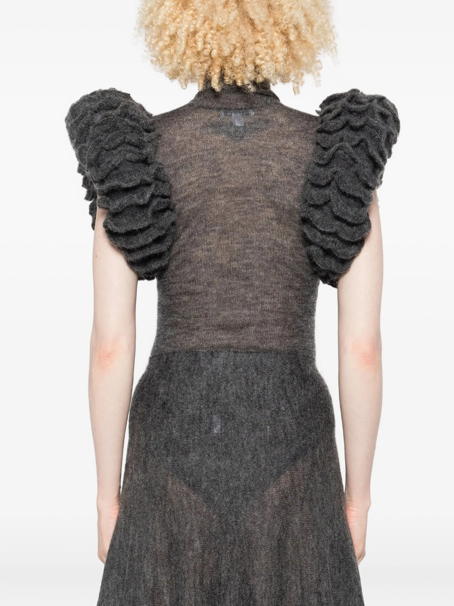 ruffled high-neck bodysuit