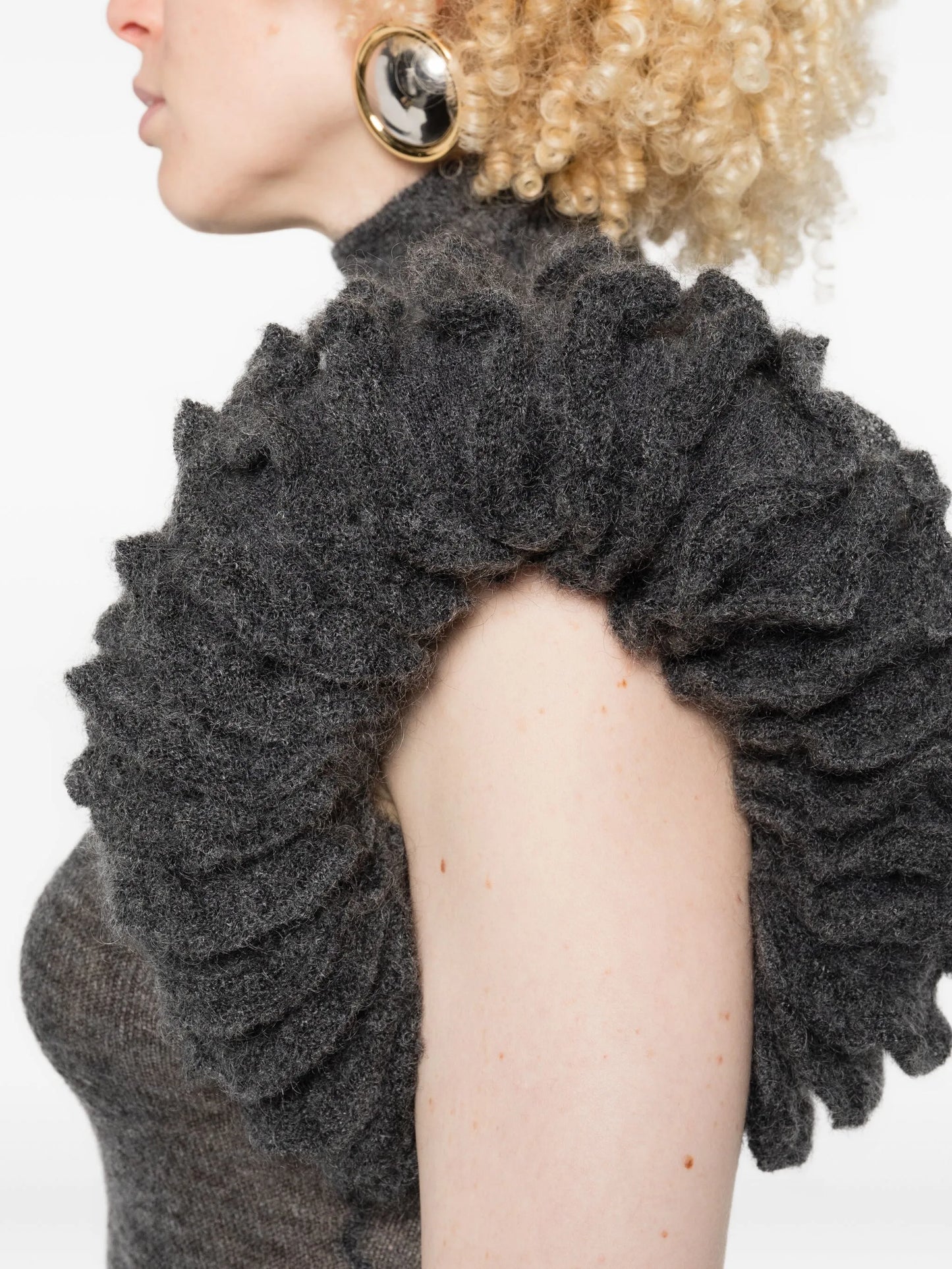 ruffled high-neck bodysuit