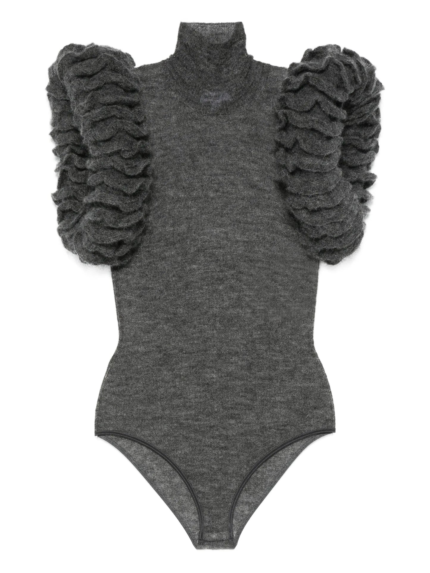 ruffled high-neck bodysuit