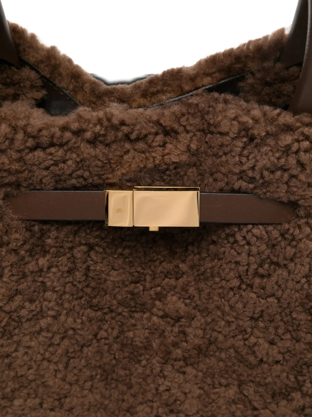 shearling top-handle shoulder bag