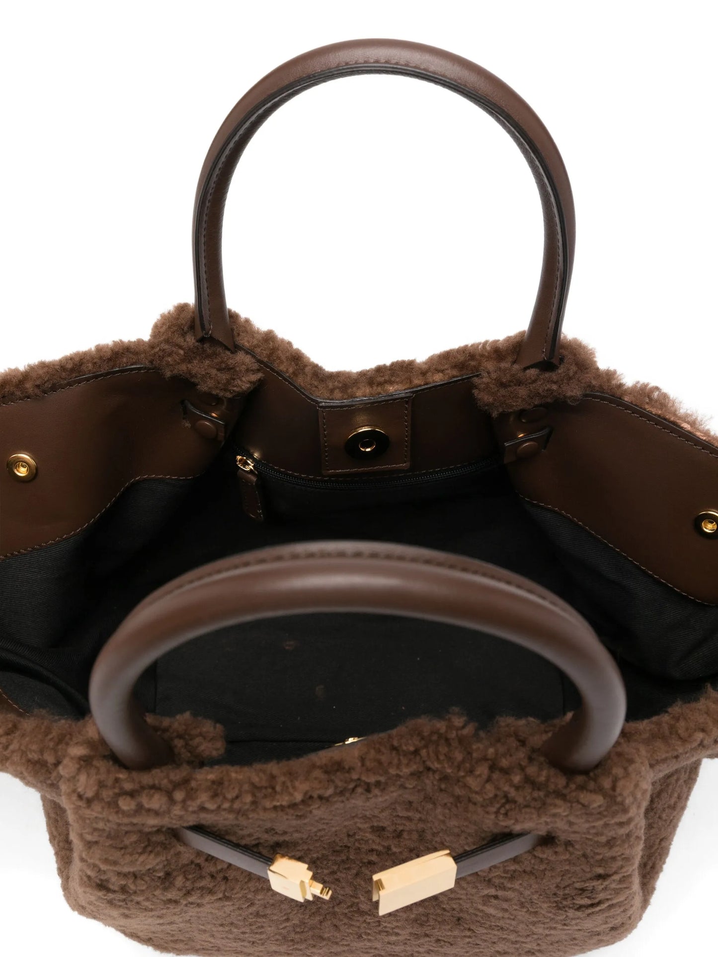 midi New York shearling tote bag