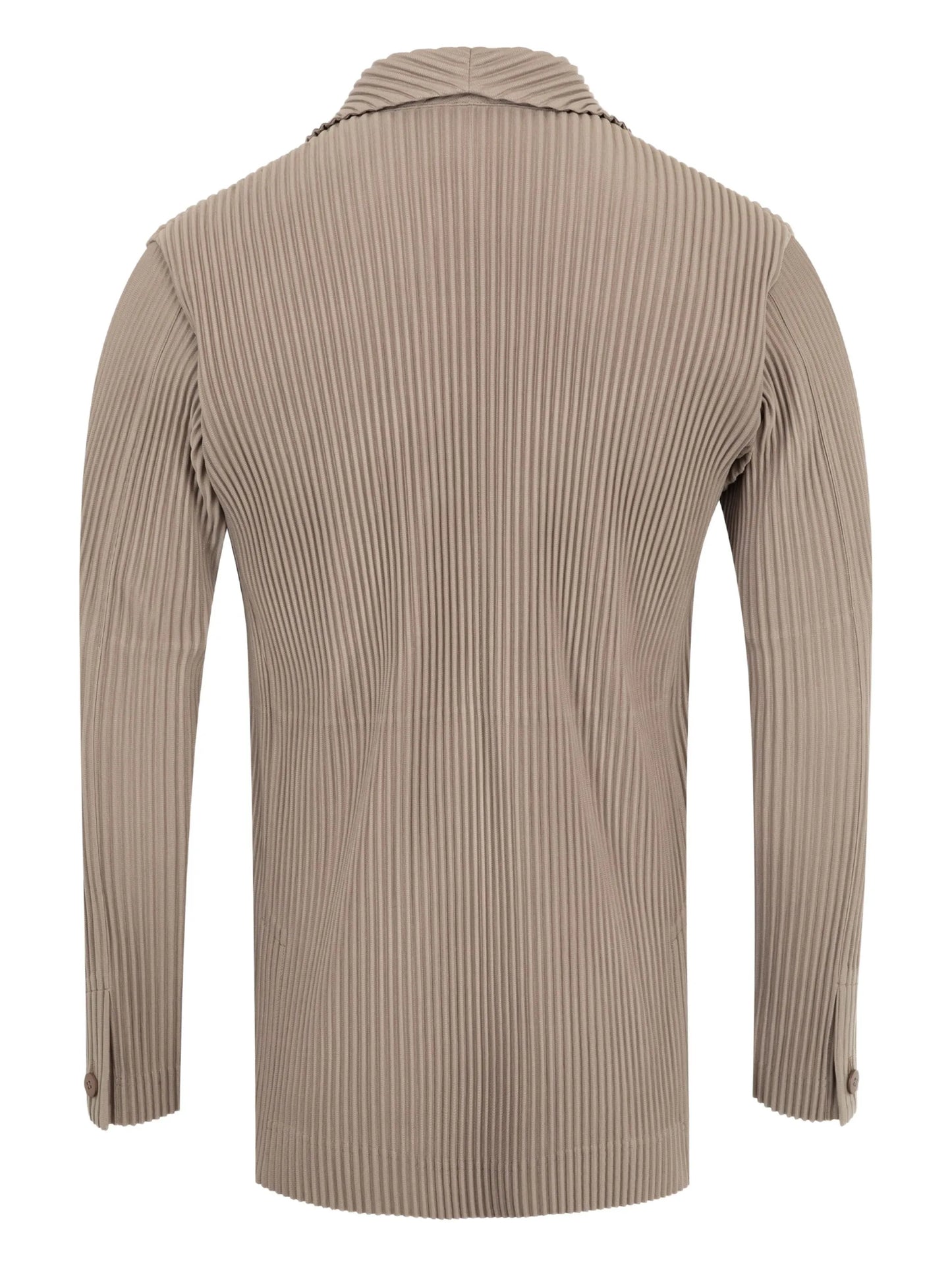 pleated double-breasted blazer