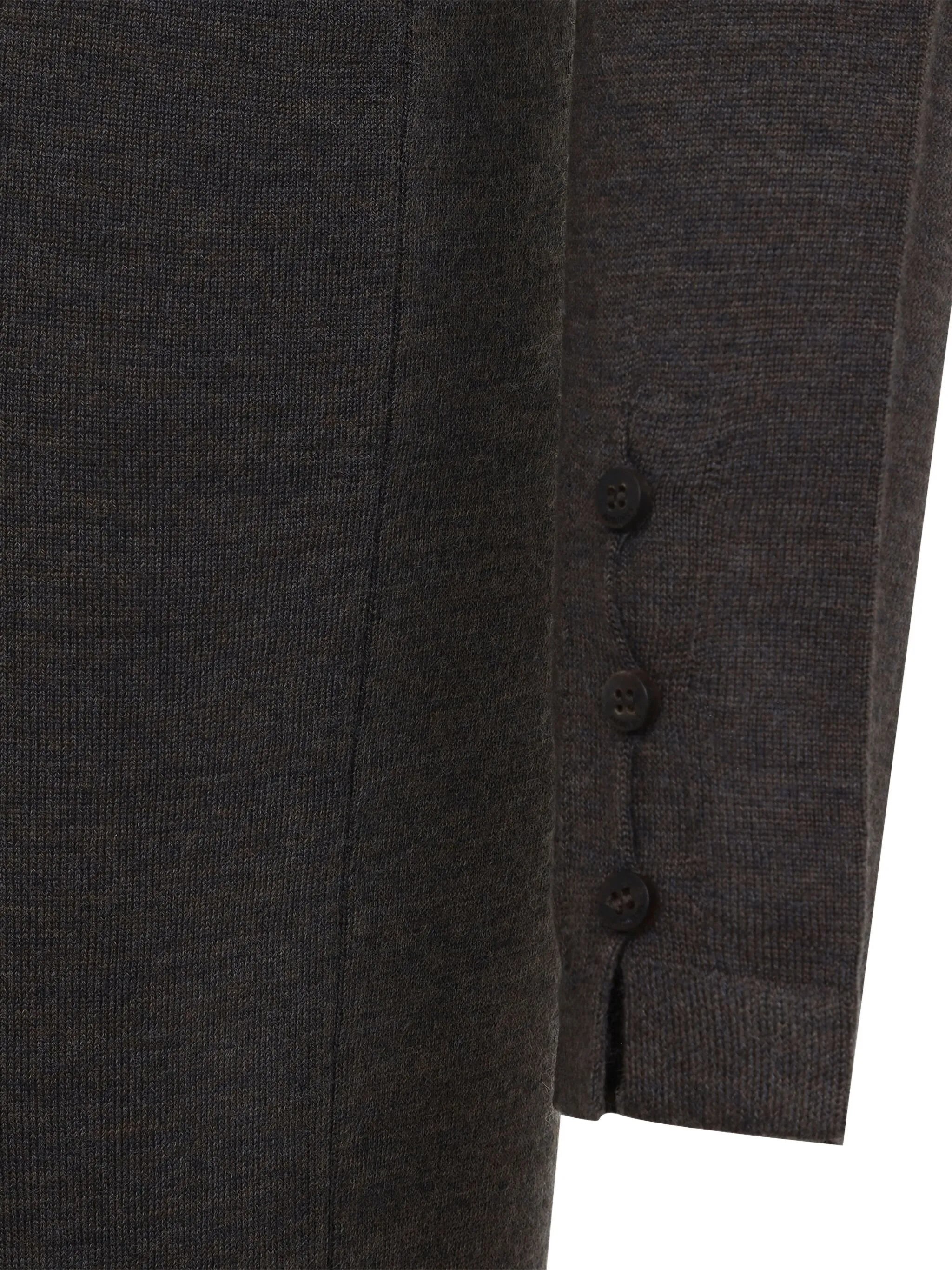polo-neck button-front maxi dress