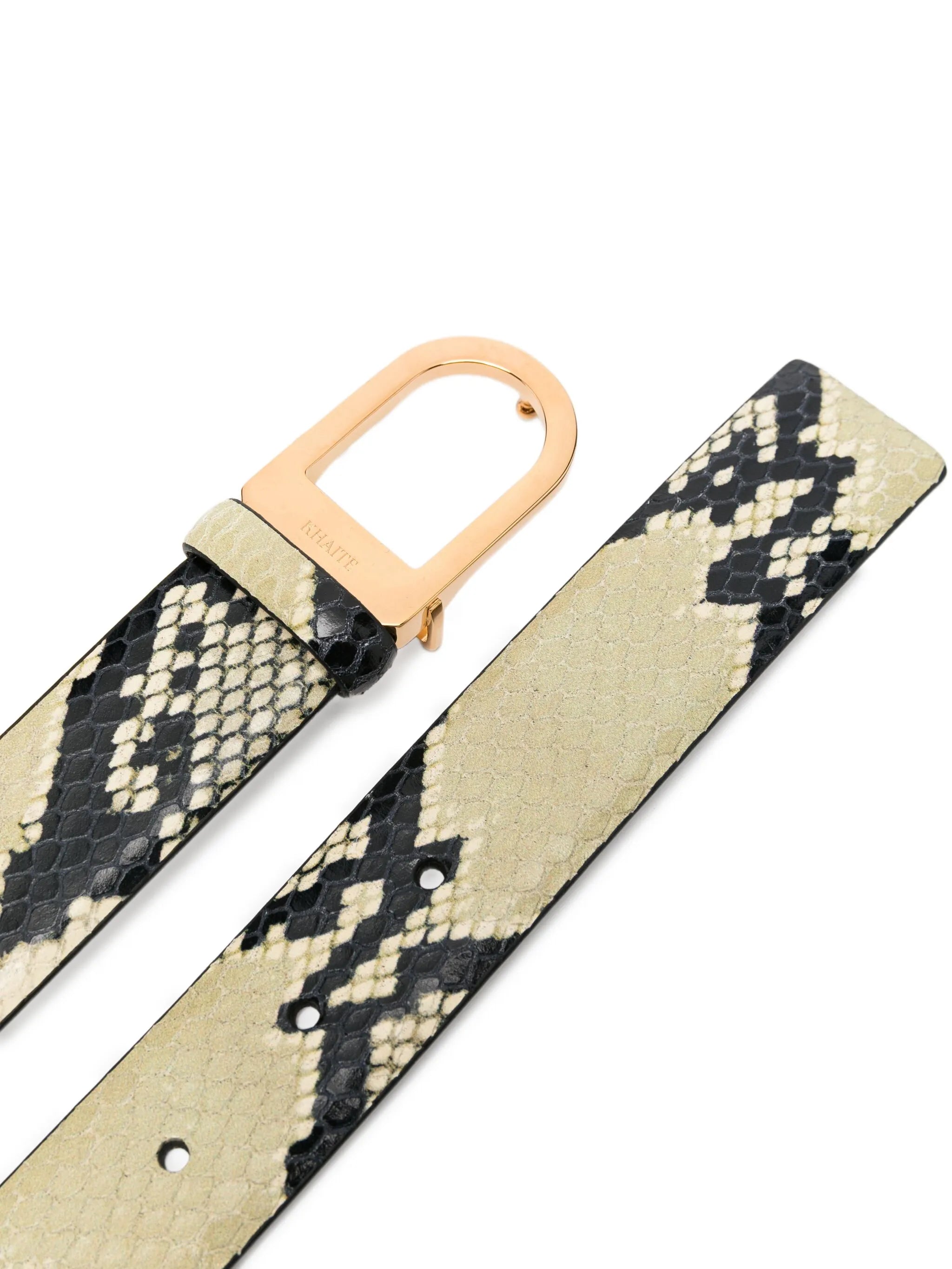 snakeskin-effect buckled belt