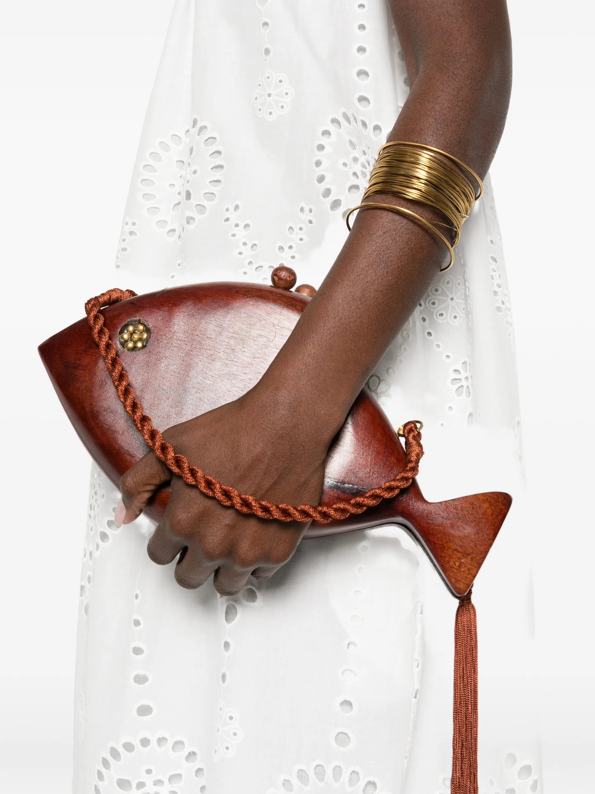 fish-motif clutch bag