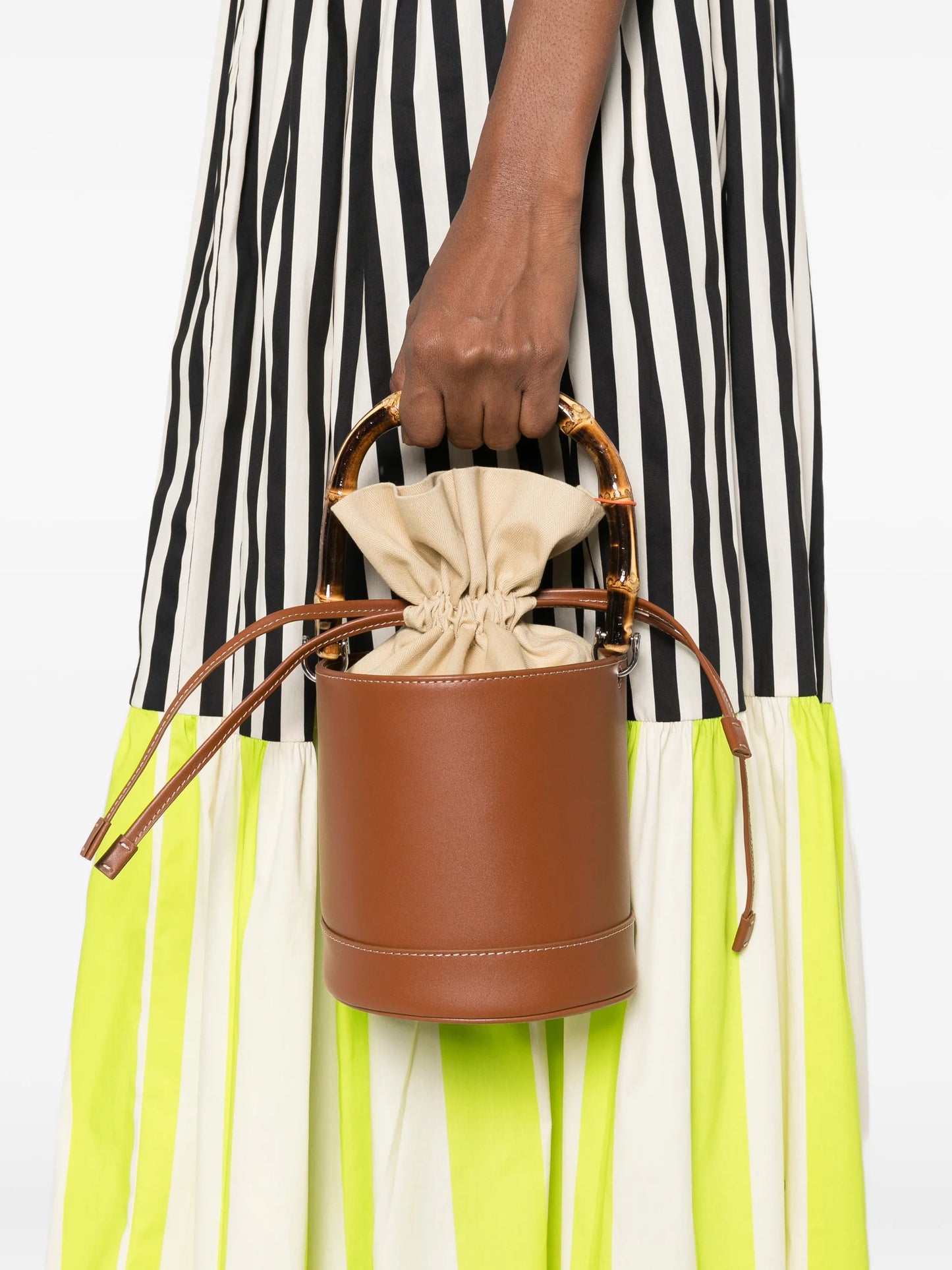 Tiki top-handle leather tote bag