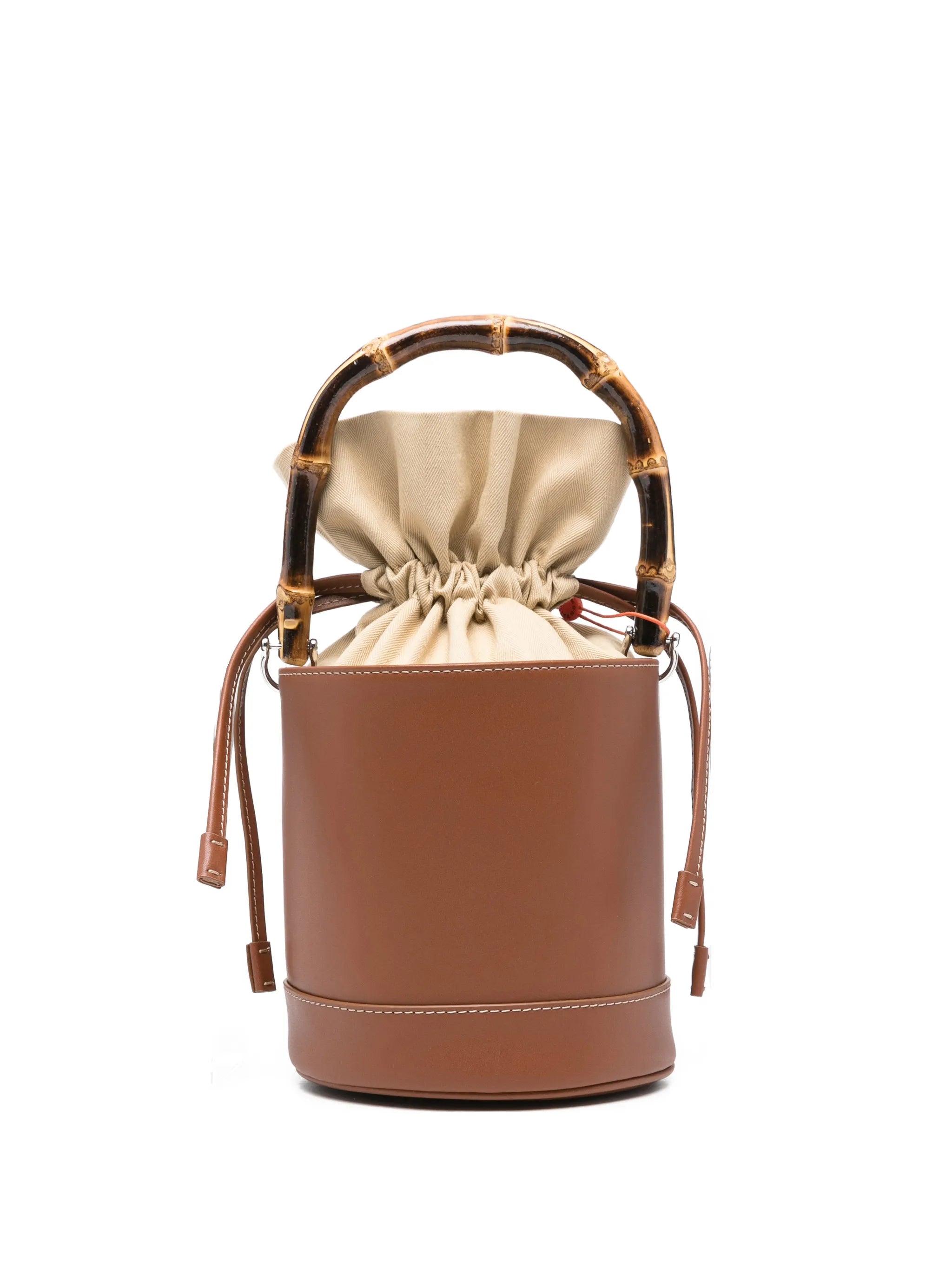 Tiki top-handle leather tote bag