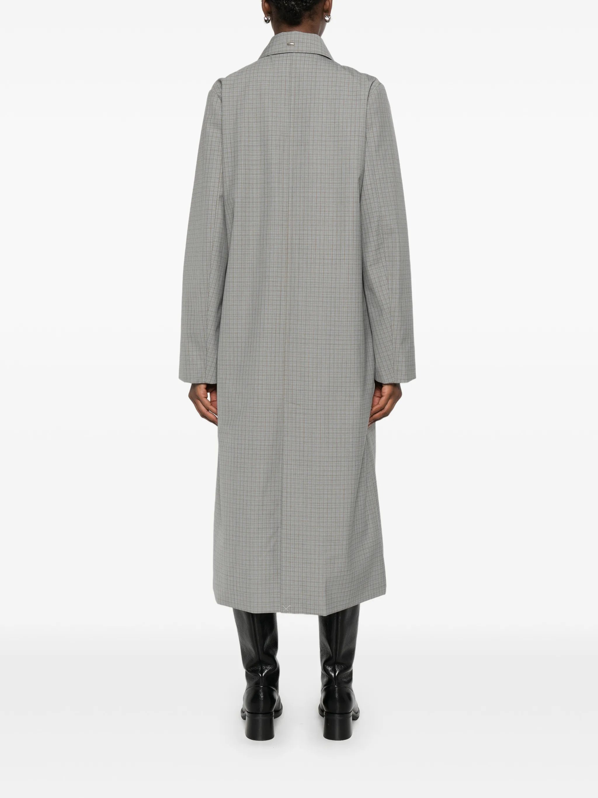 Capital single-breasted checked coat