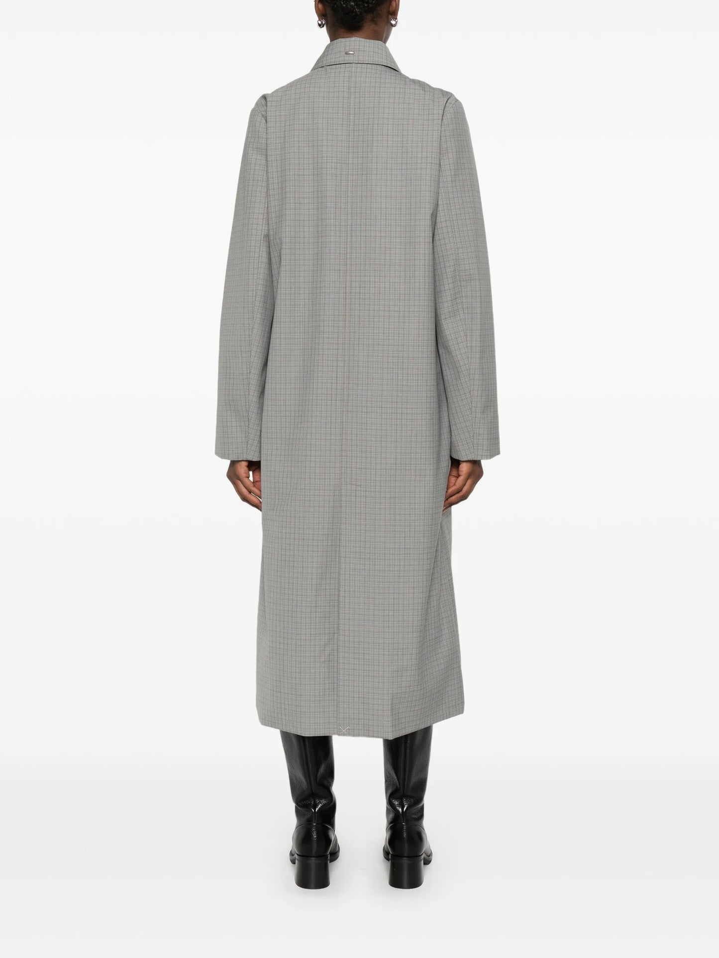 Capital single-breasted checked coat
