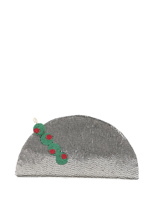 beaded lune clutch