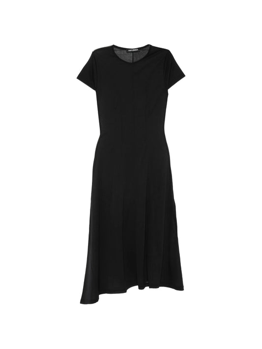 Ragged short-sleeves midi dress