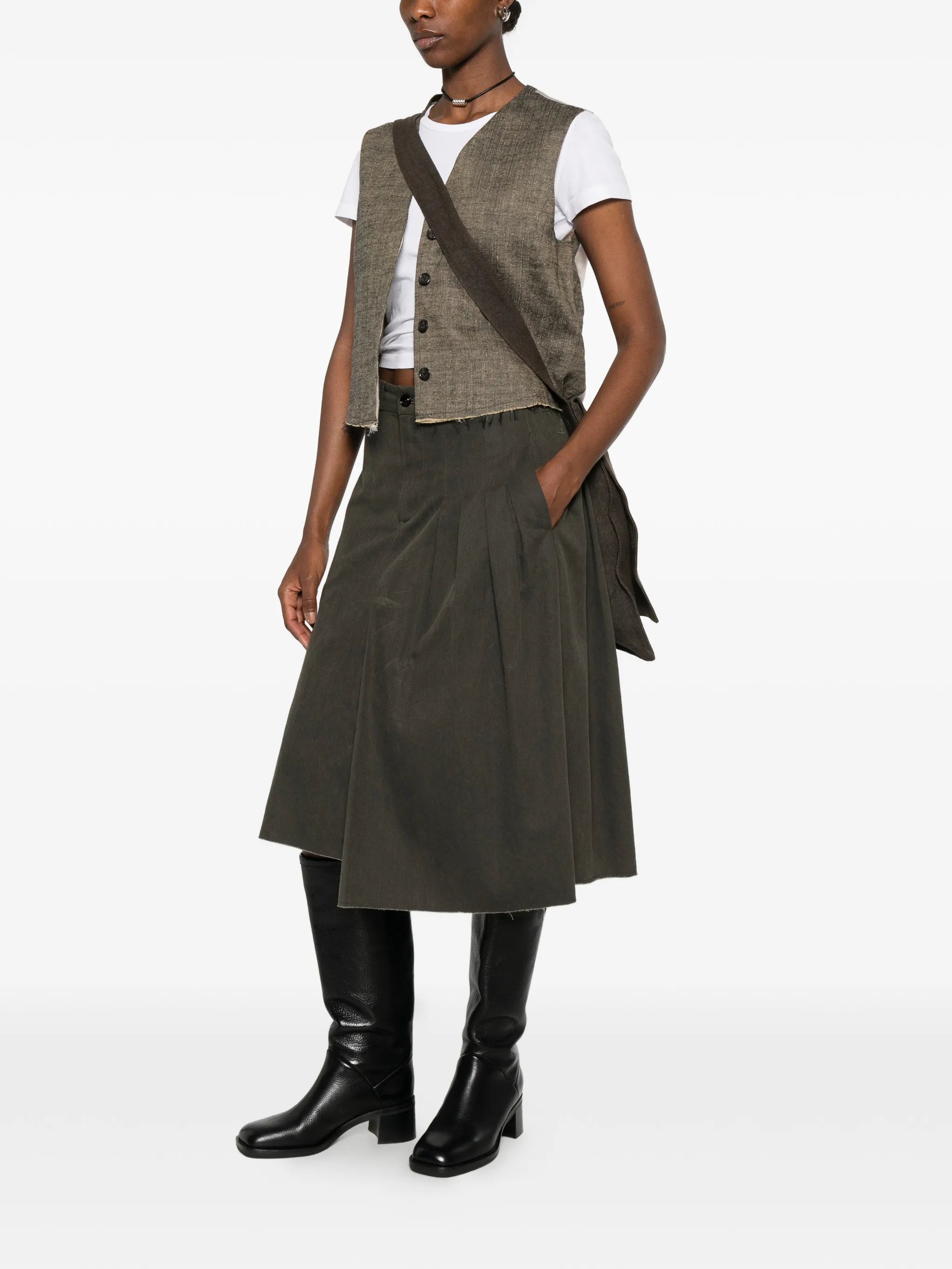 Base frayed-edge waistcoat