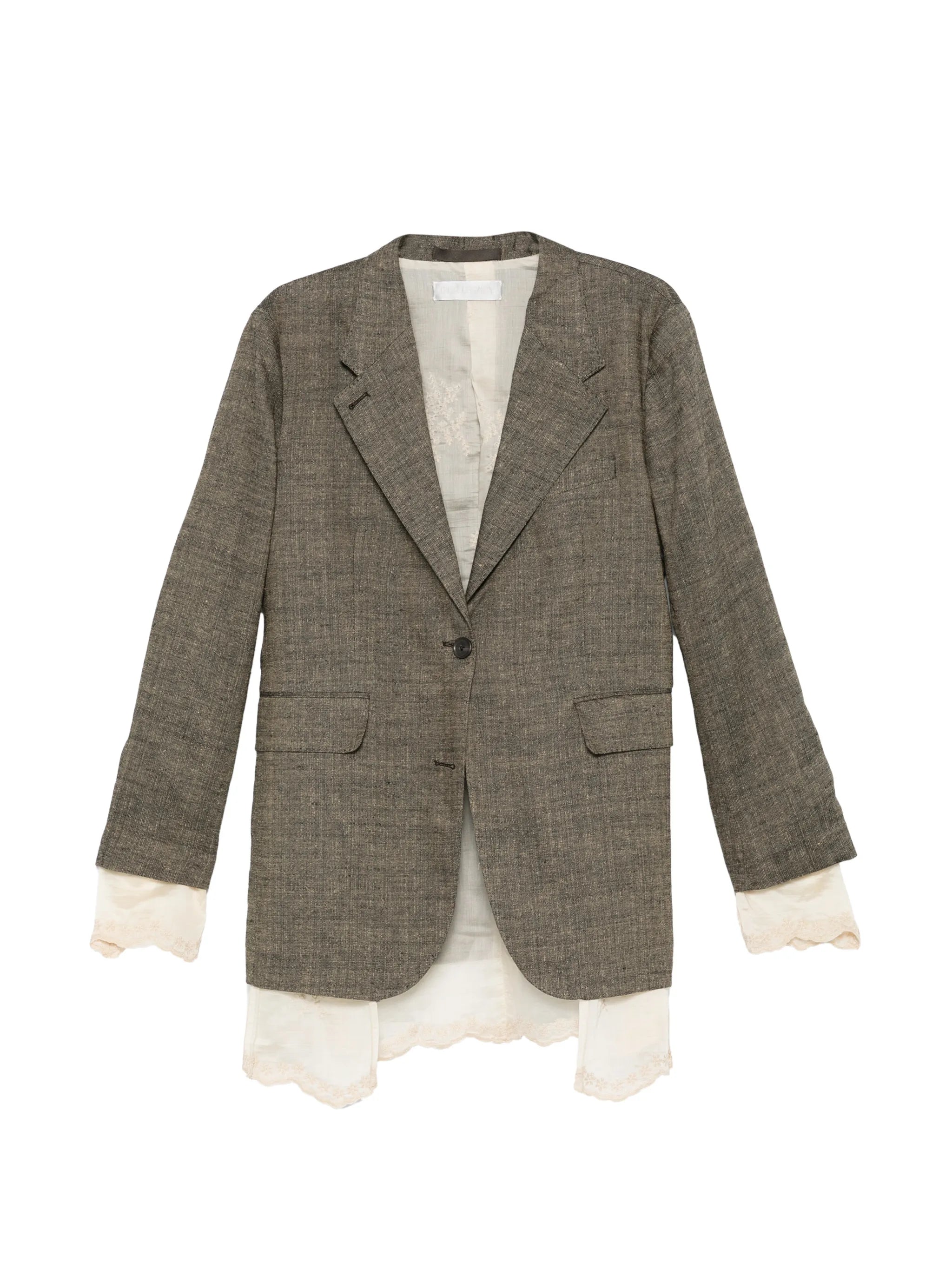 Drip lace-trim oversized blazer