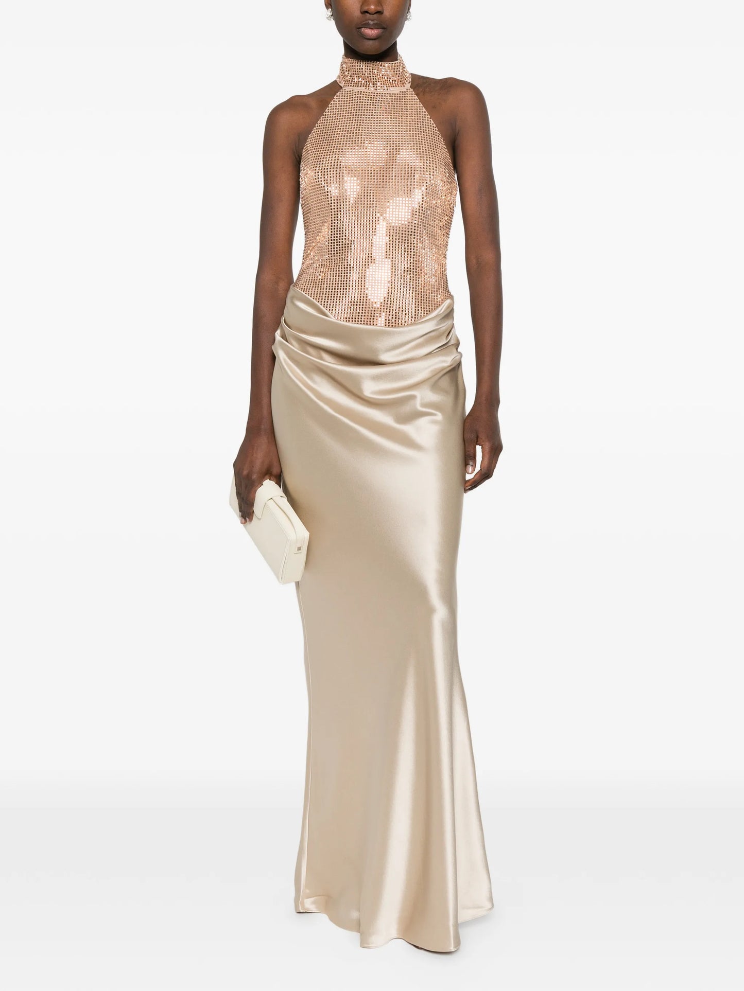 Vanya sequin halter maxi dress