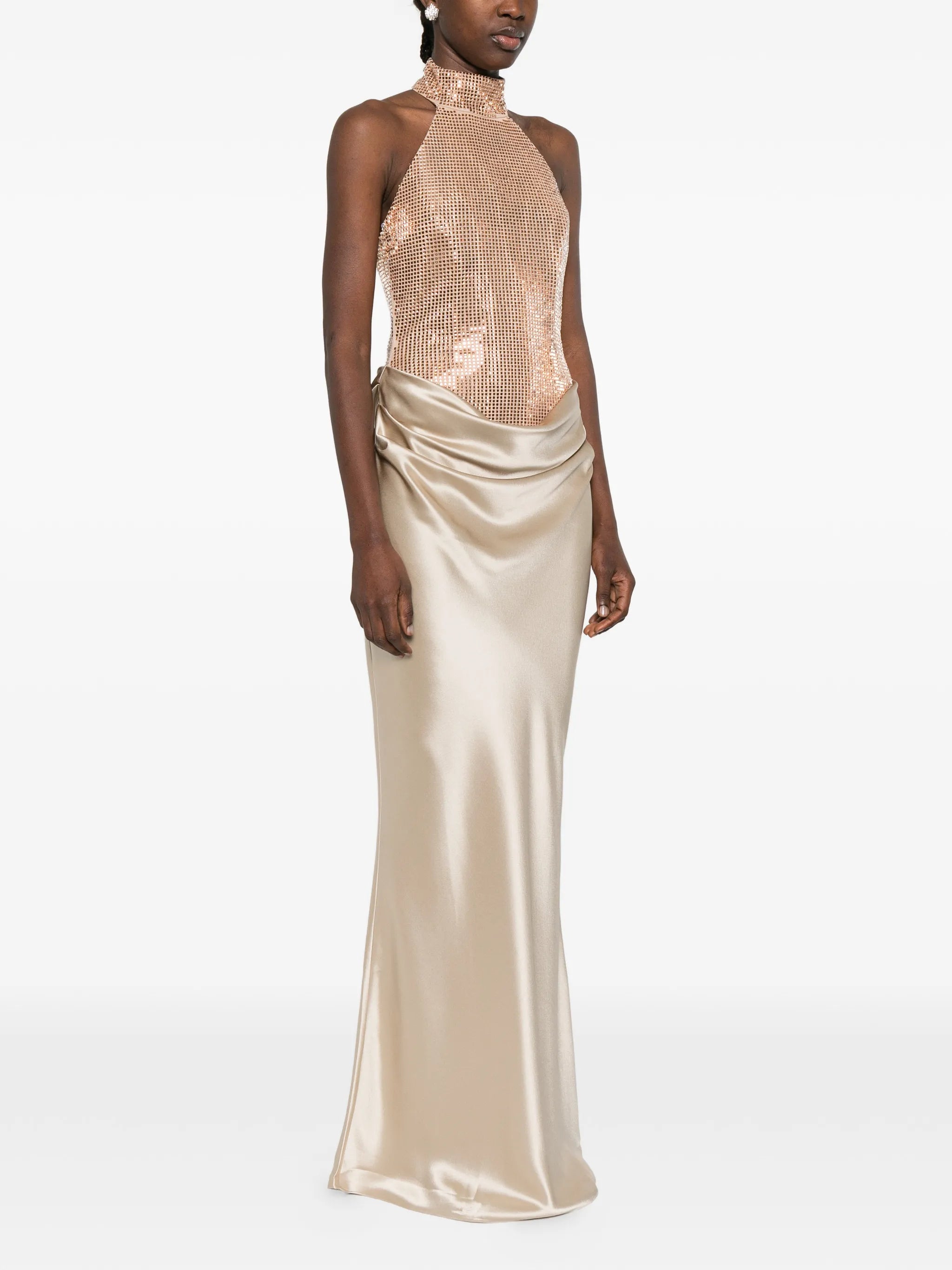 Vanya sequin halter maxi dress