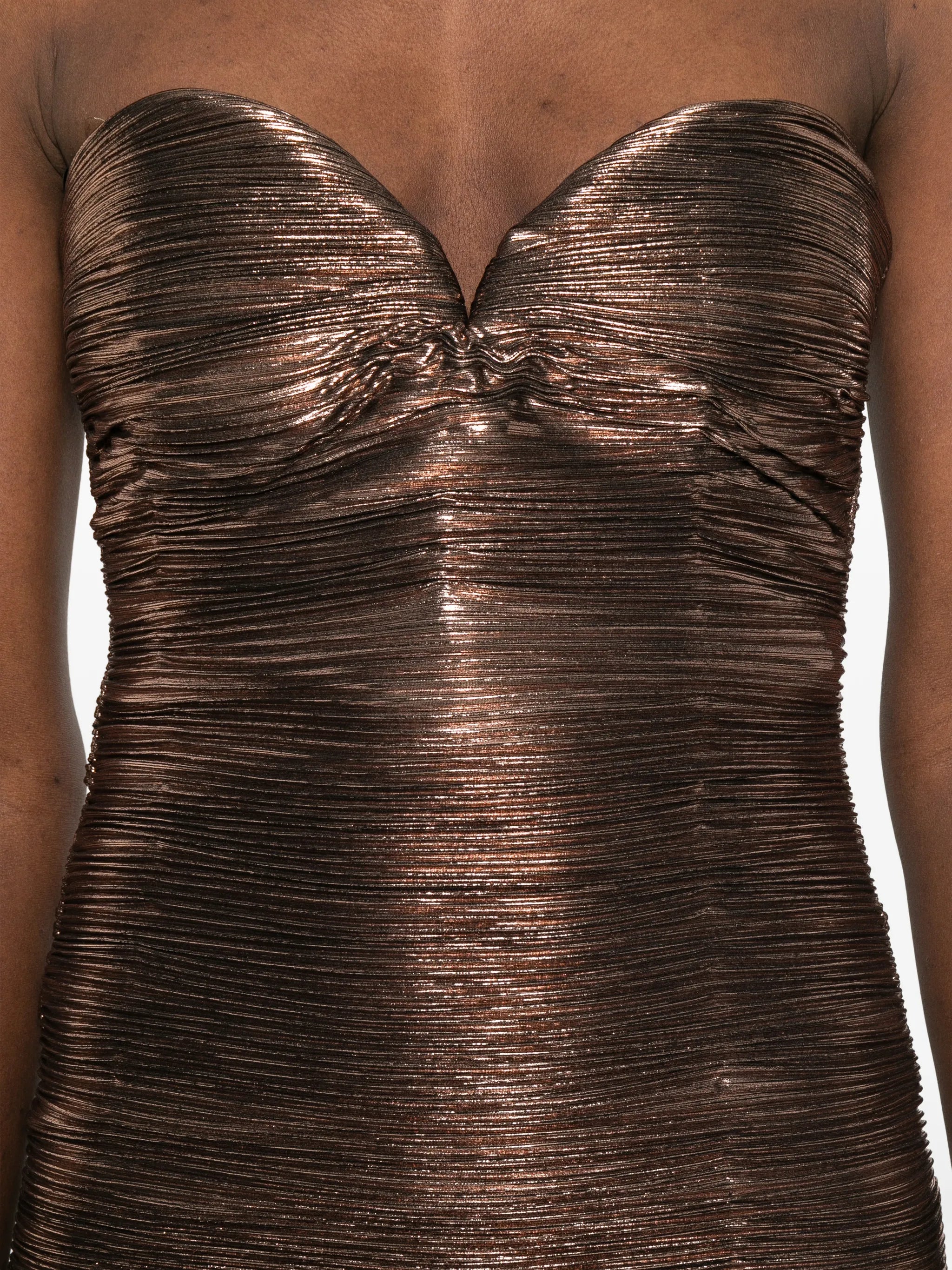 Calypsa ruched midi dress