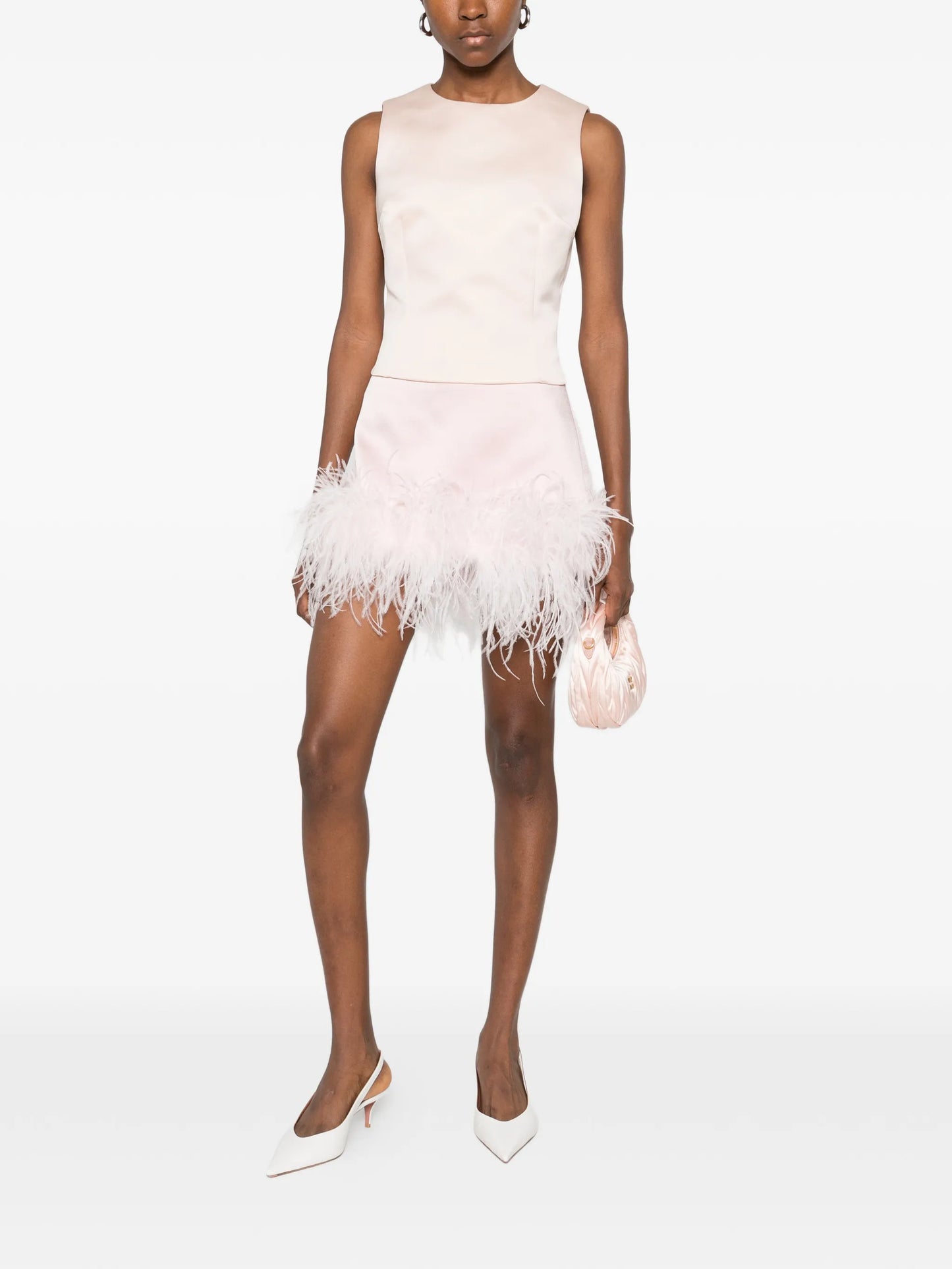 Florriette feather-trim mini skirt