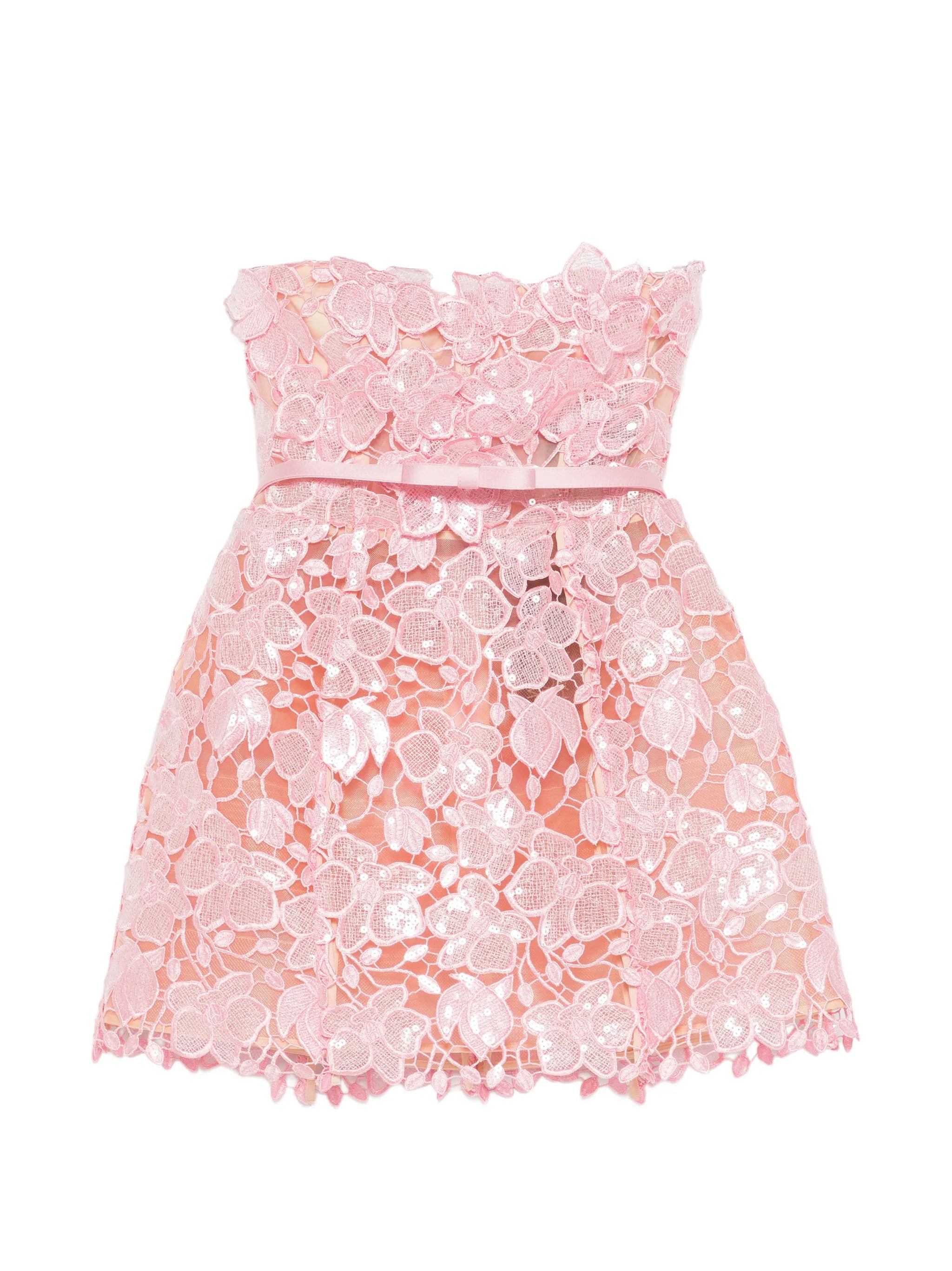 Novalie sequin-embroidered lace mini dress