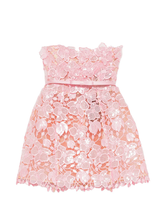 Novalie sequin-embroidered lace mini dress