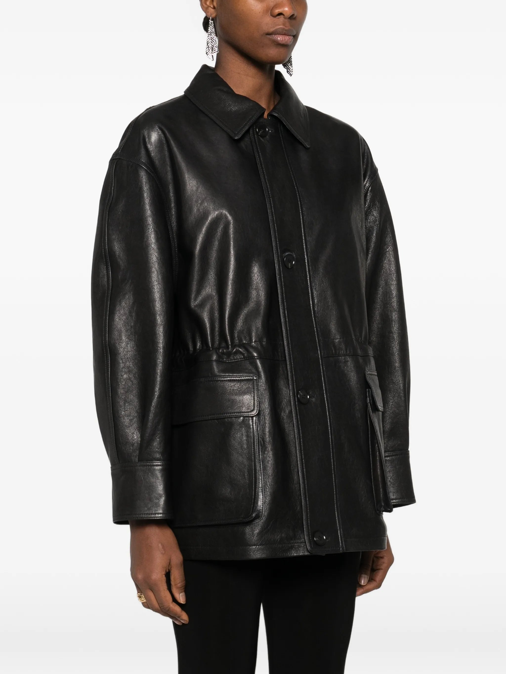 Maeve flap-pockets leather jacket
