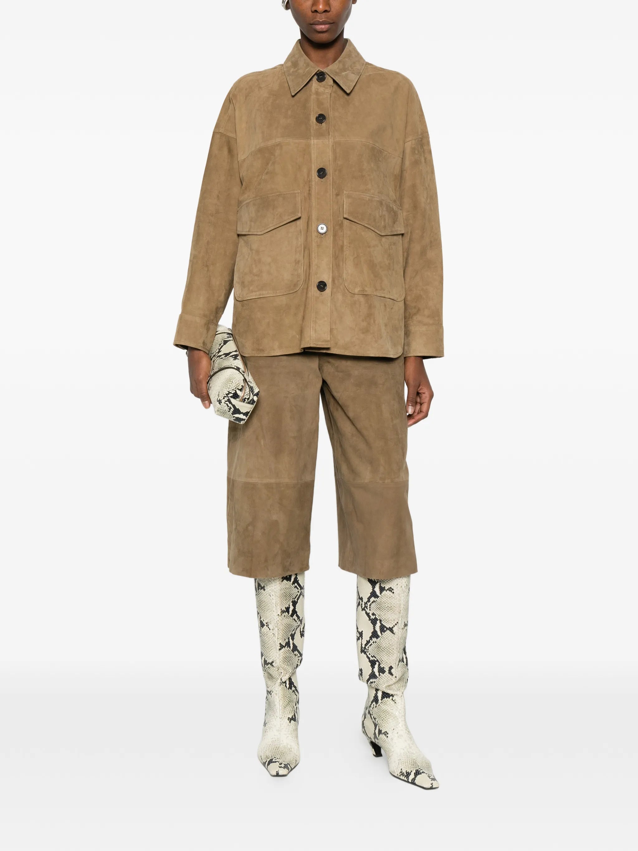 Jina suede bermuda shorts