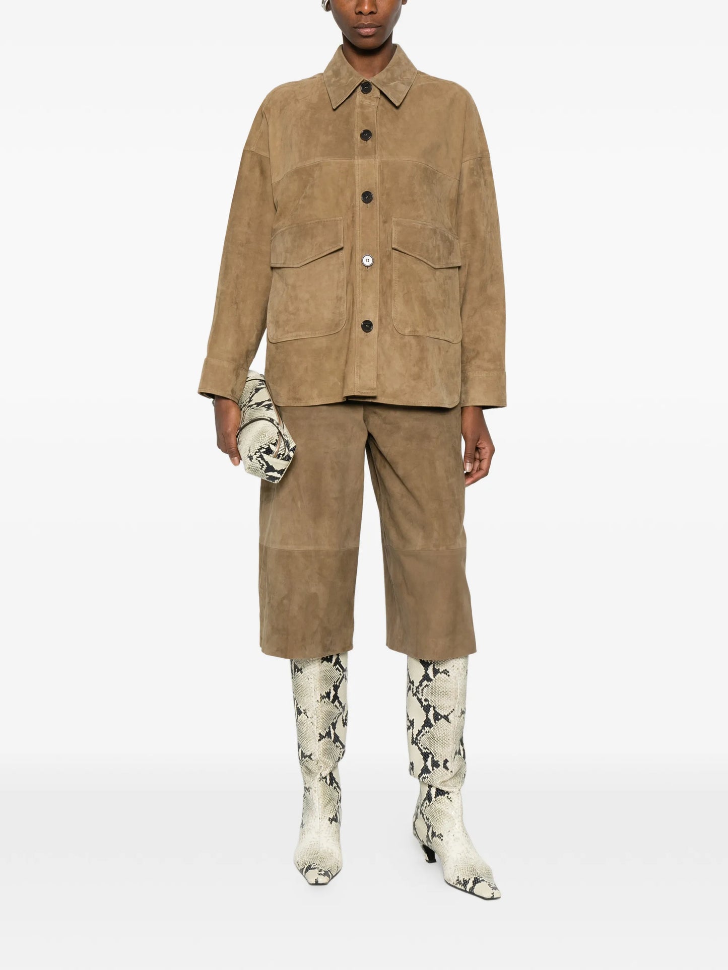 Jina suede bermuda shorts