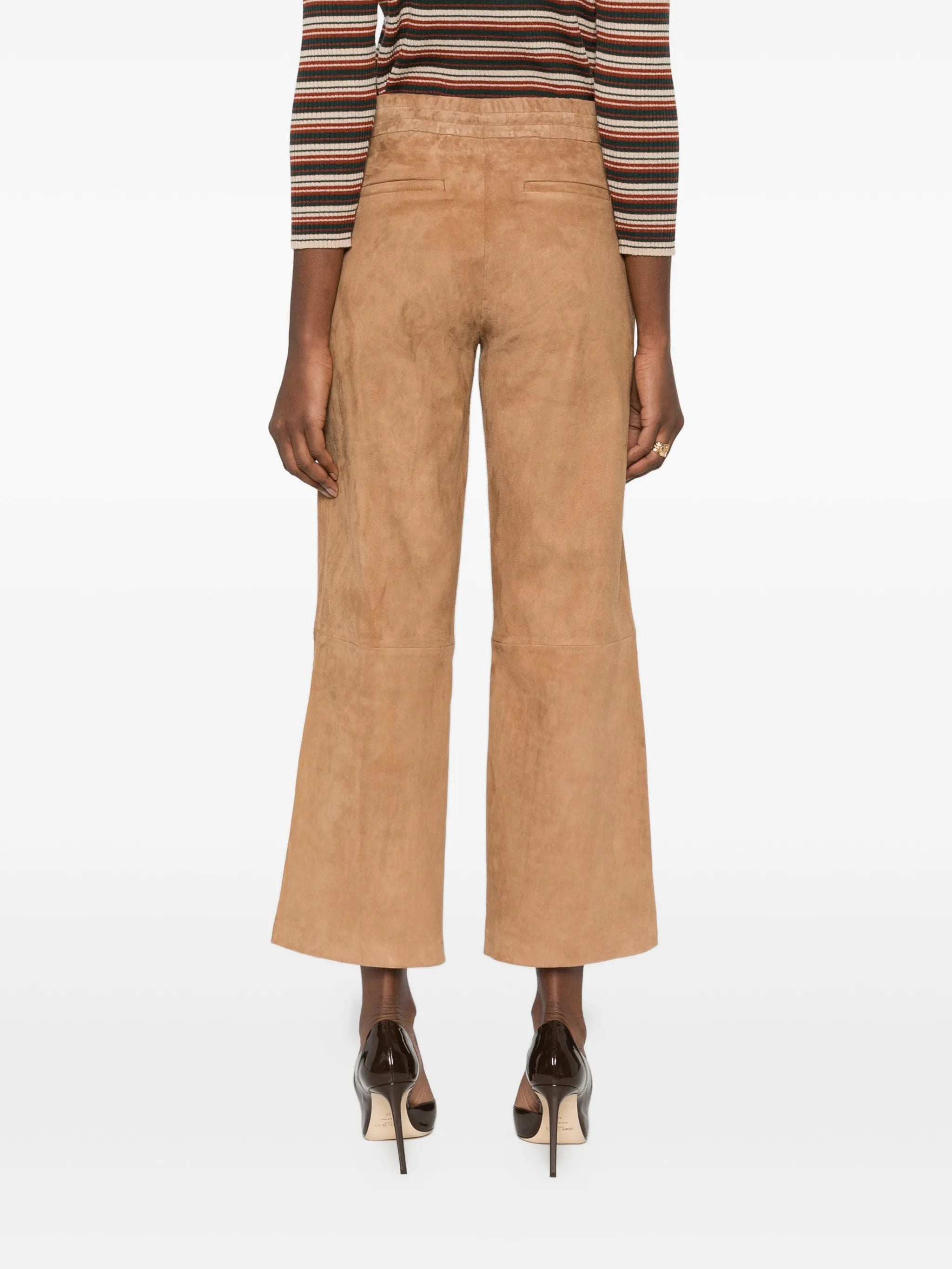 Blair elastic-waistband leather trousers