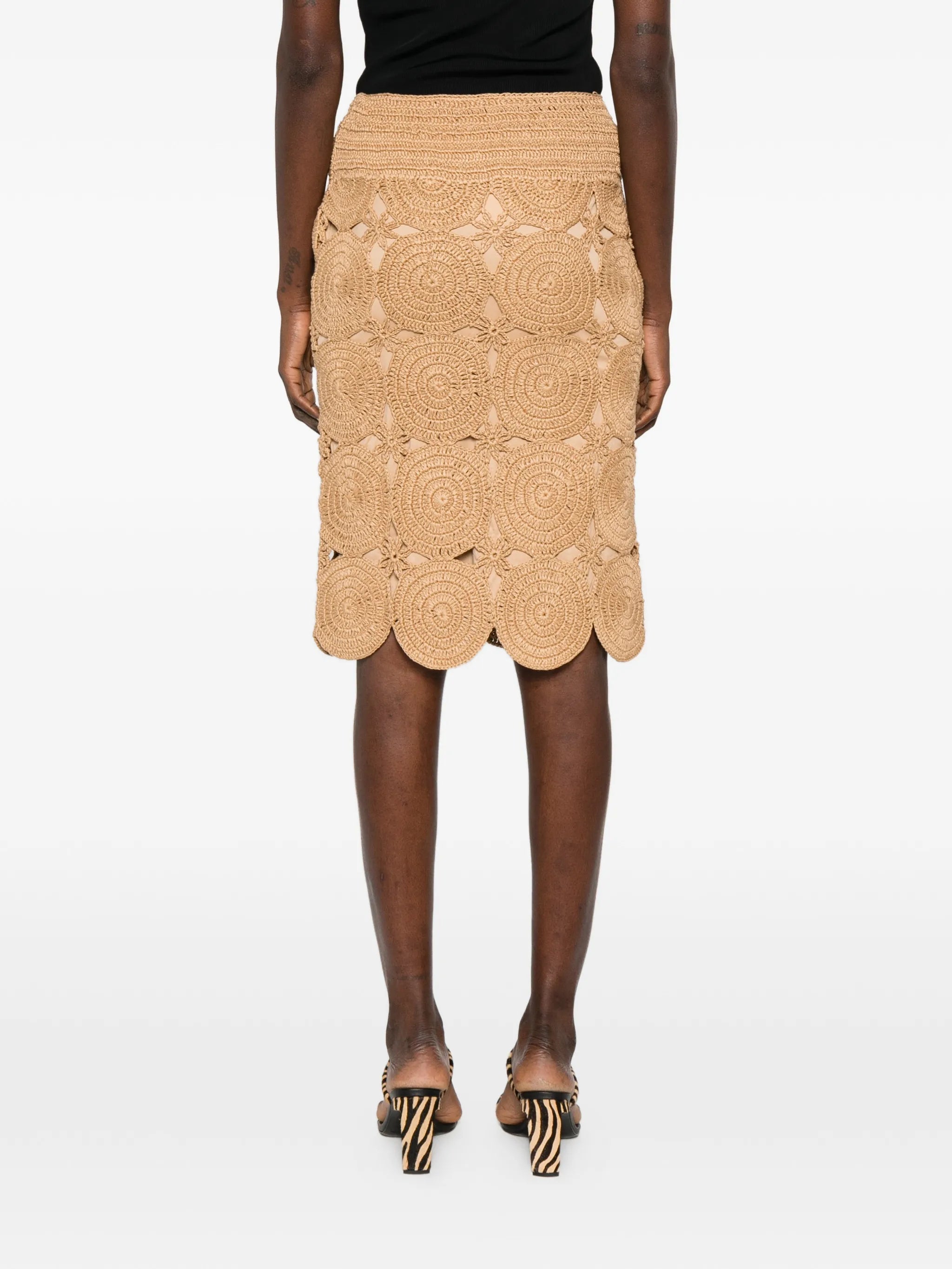 Beep Beep crochet midi skirt