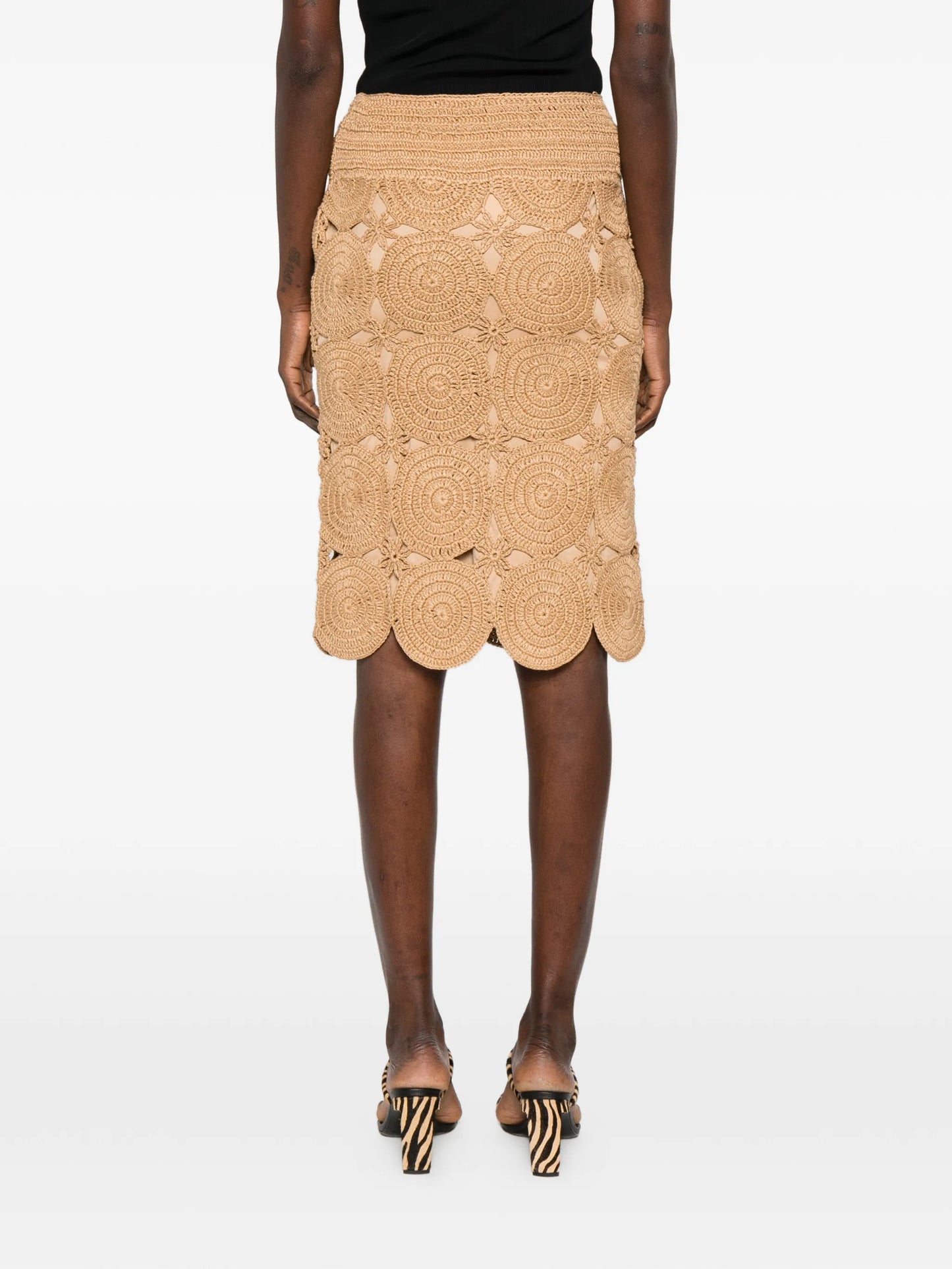 Beep Beep crochet midi skirt