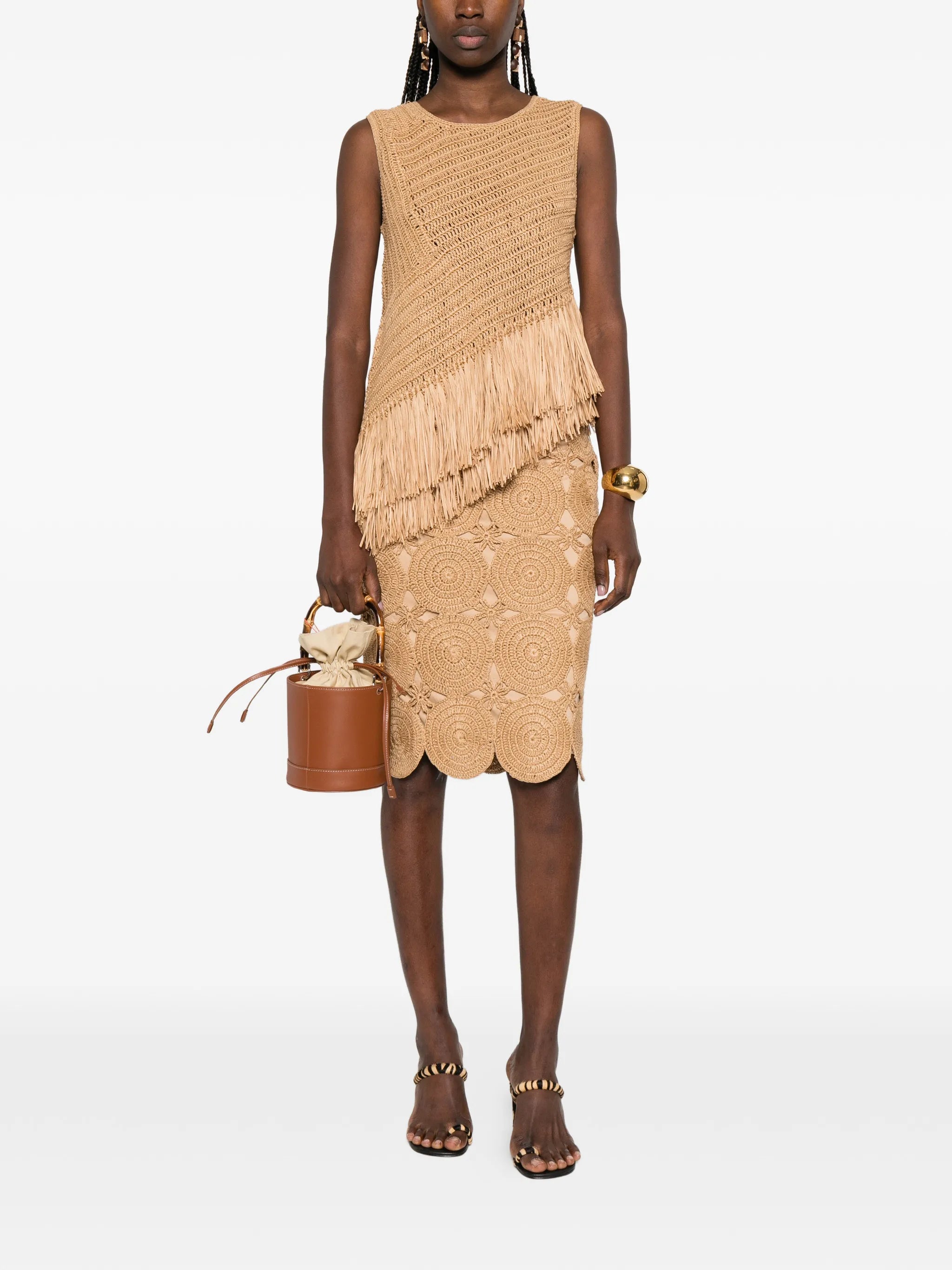 Beep Beep crochet midi skirt