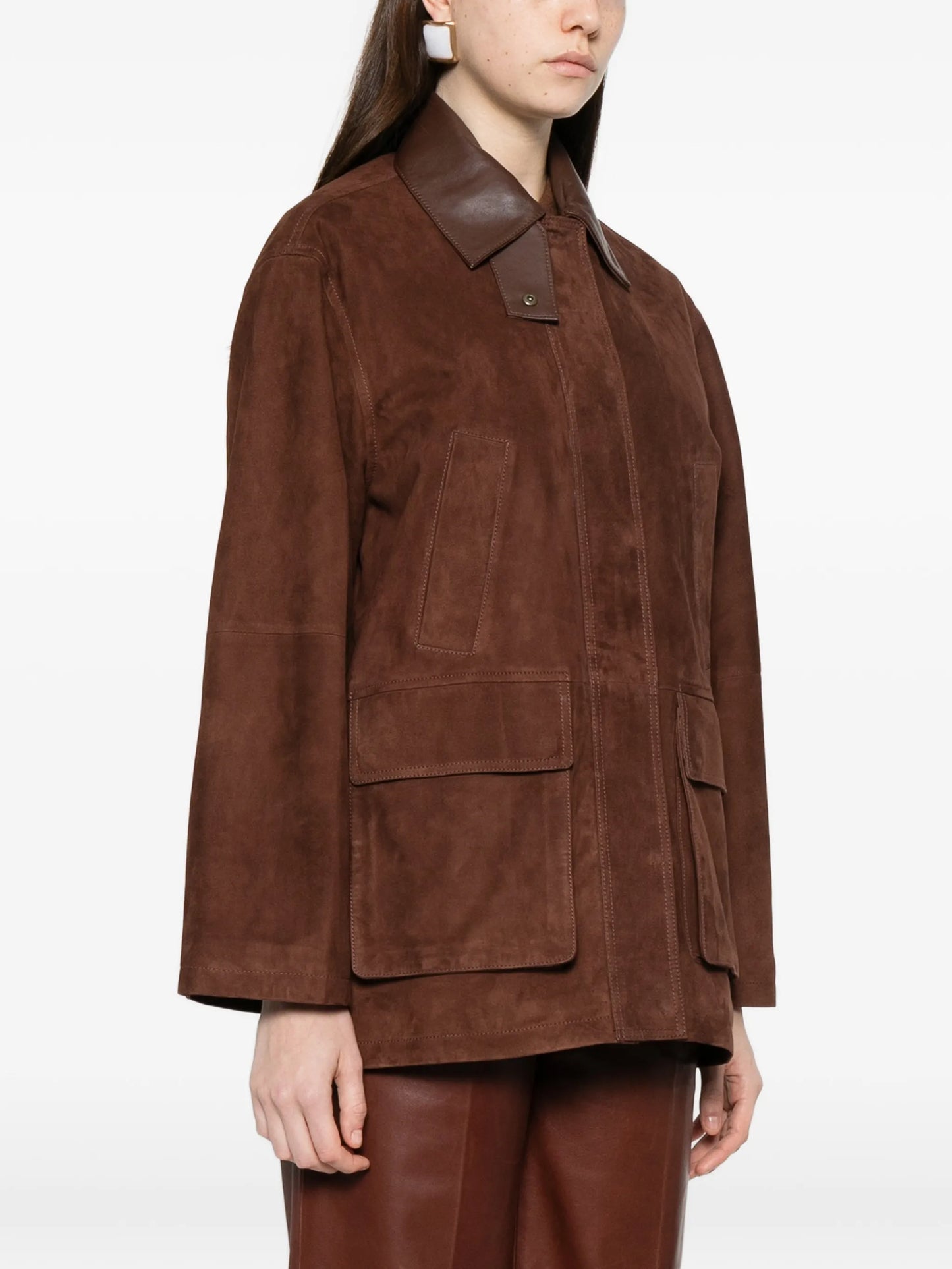 Elsa front-pocket leather jacket