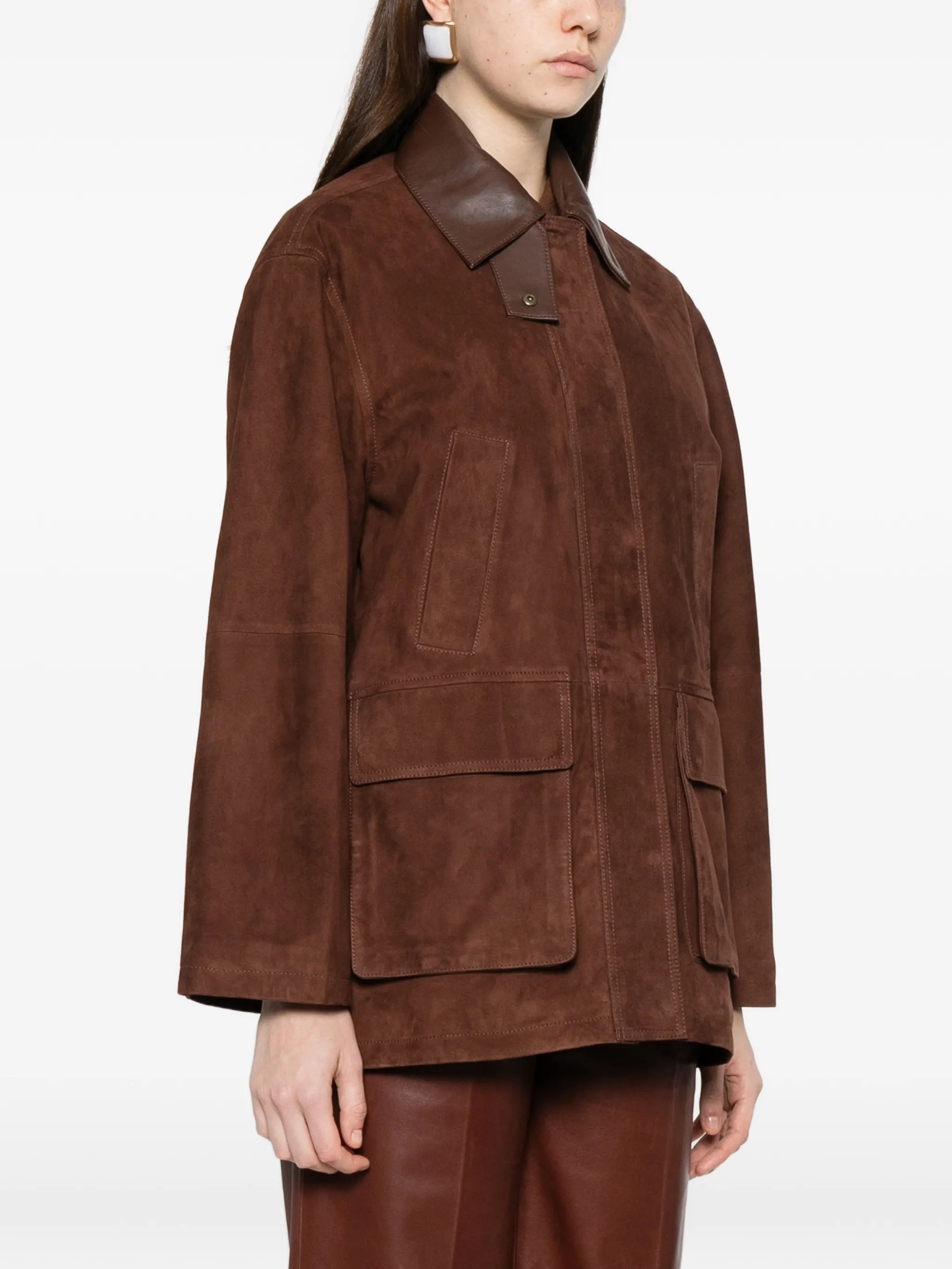 Elsa front-pocket leather jacket