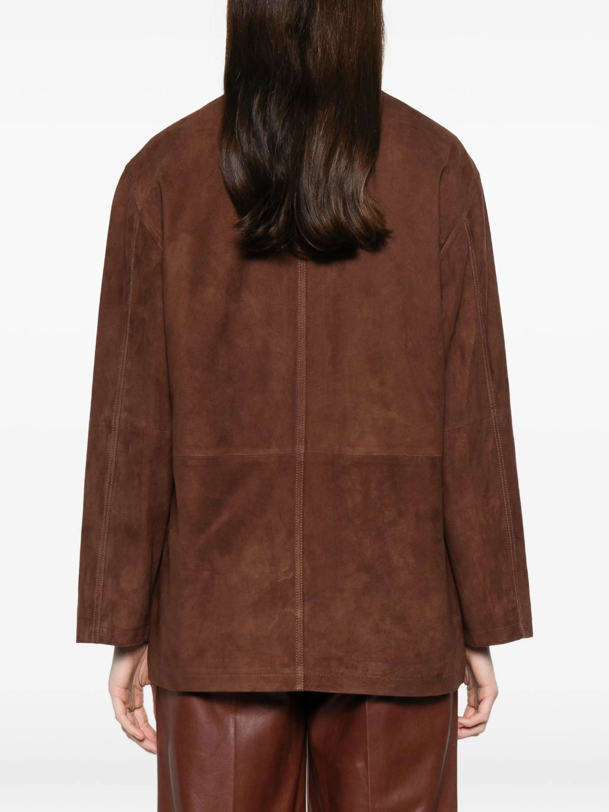 Elsa front-pocket leather jacket