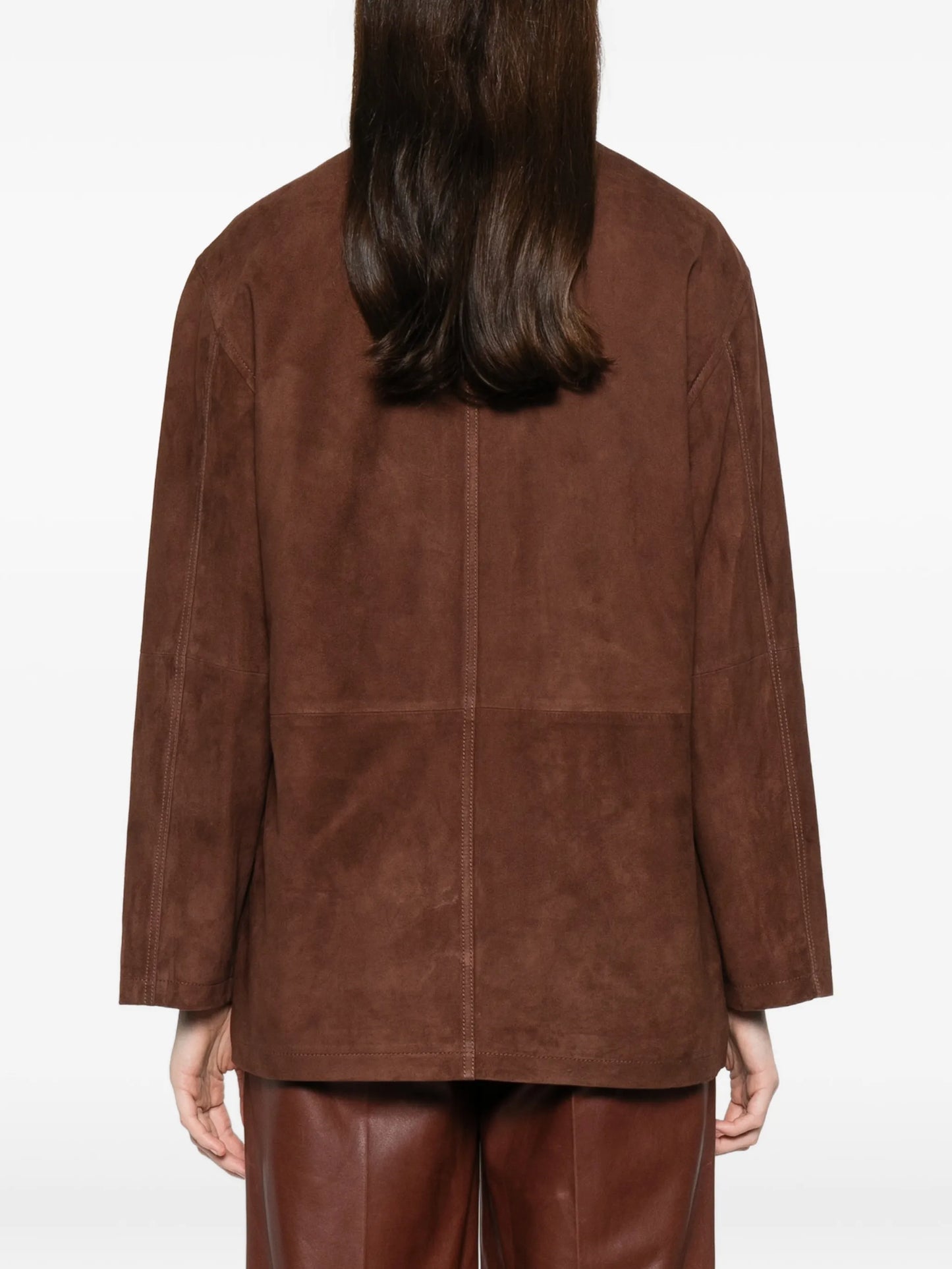 Elsa front-pocket leather jacket