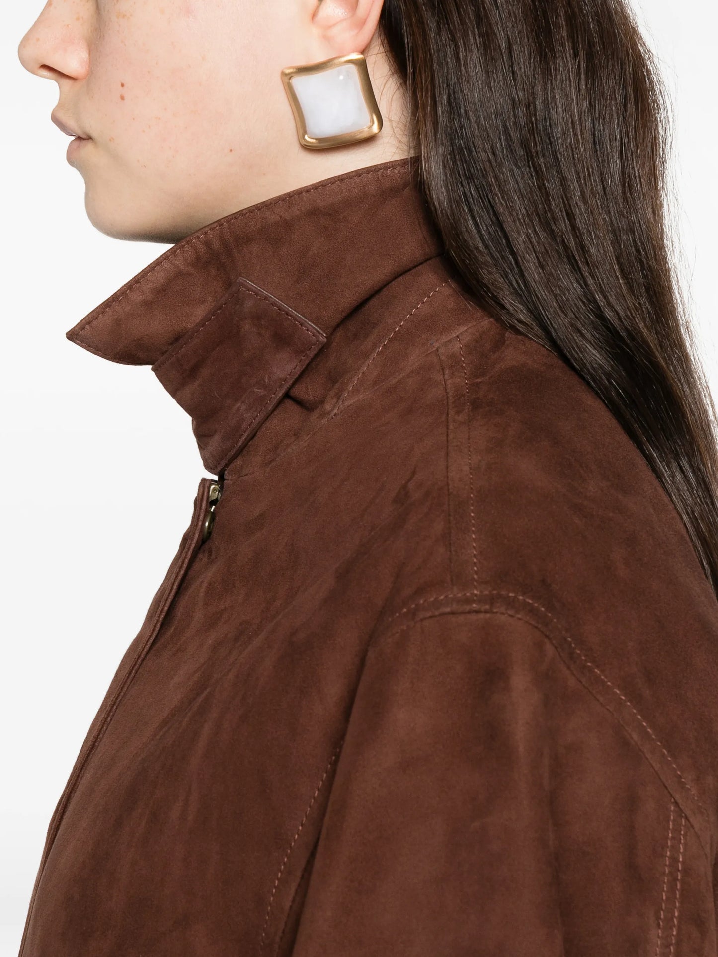 Elsa front-pocket leather jacket