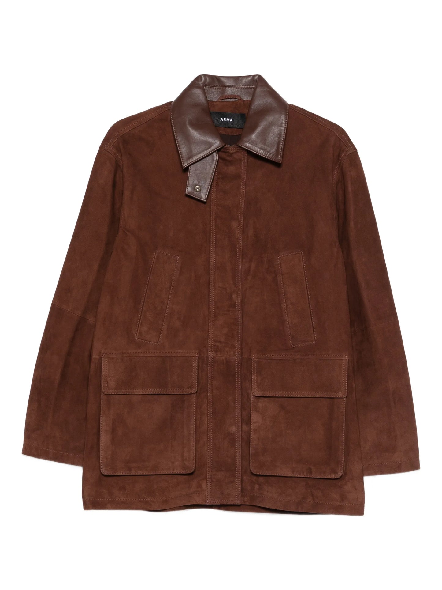 Elsa front-pocket leather jacket