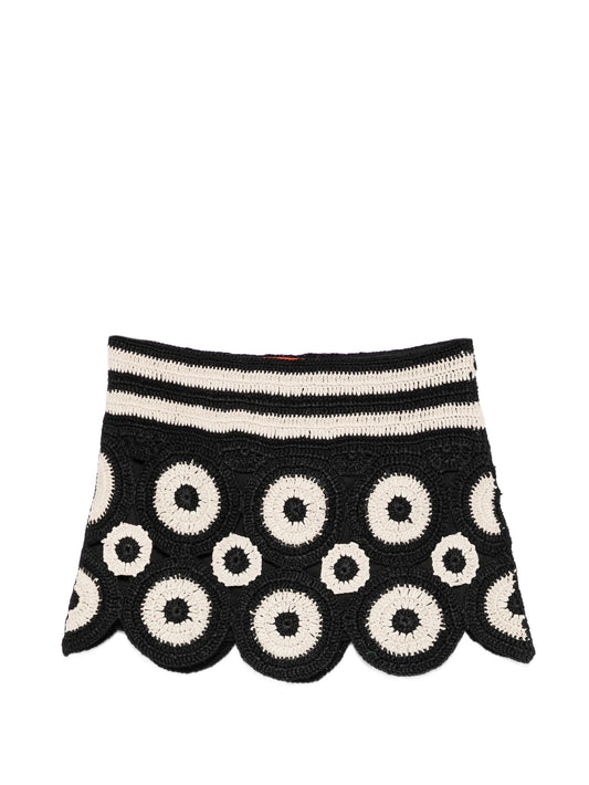 Beep Beep crochet mini skirt