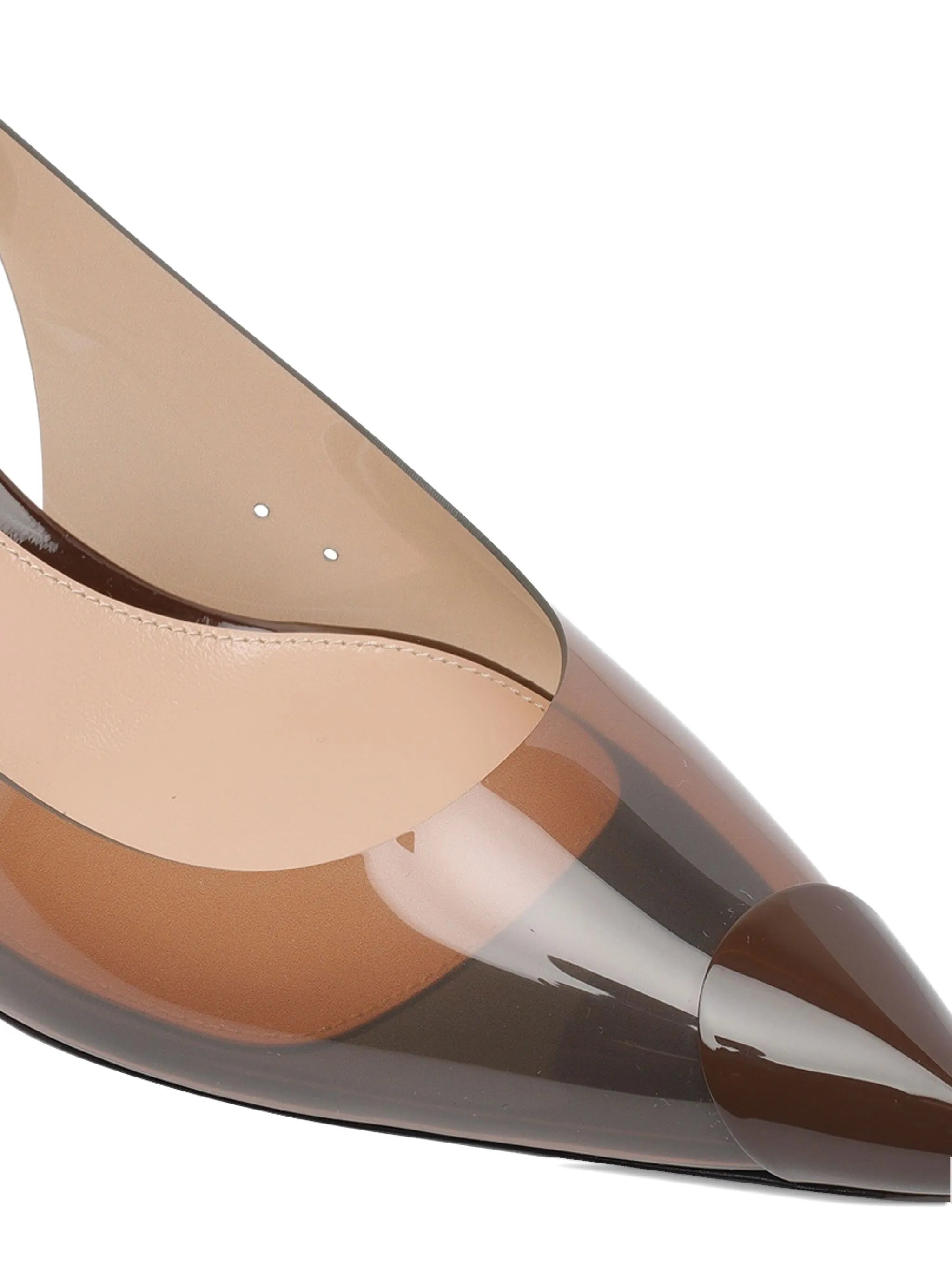 slingback transparent-toe pumps