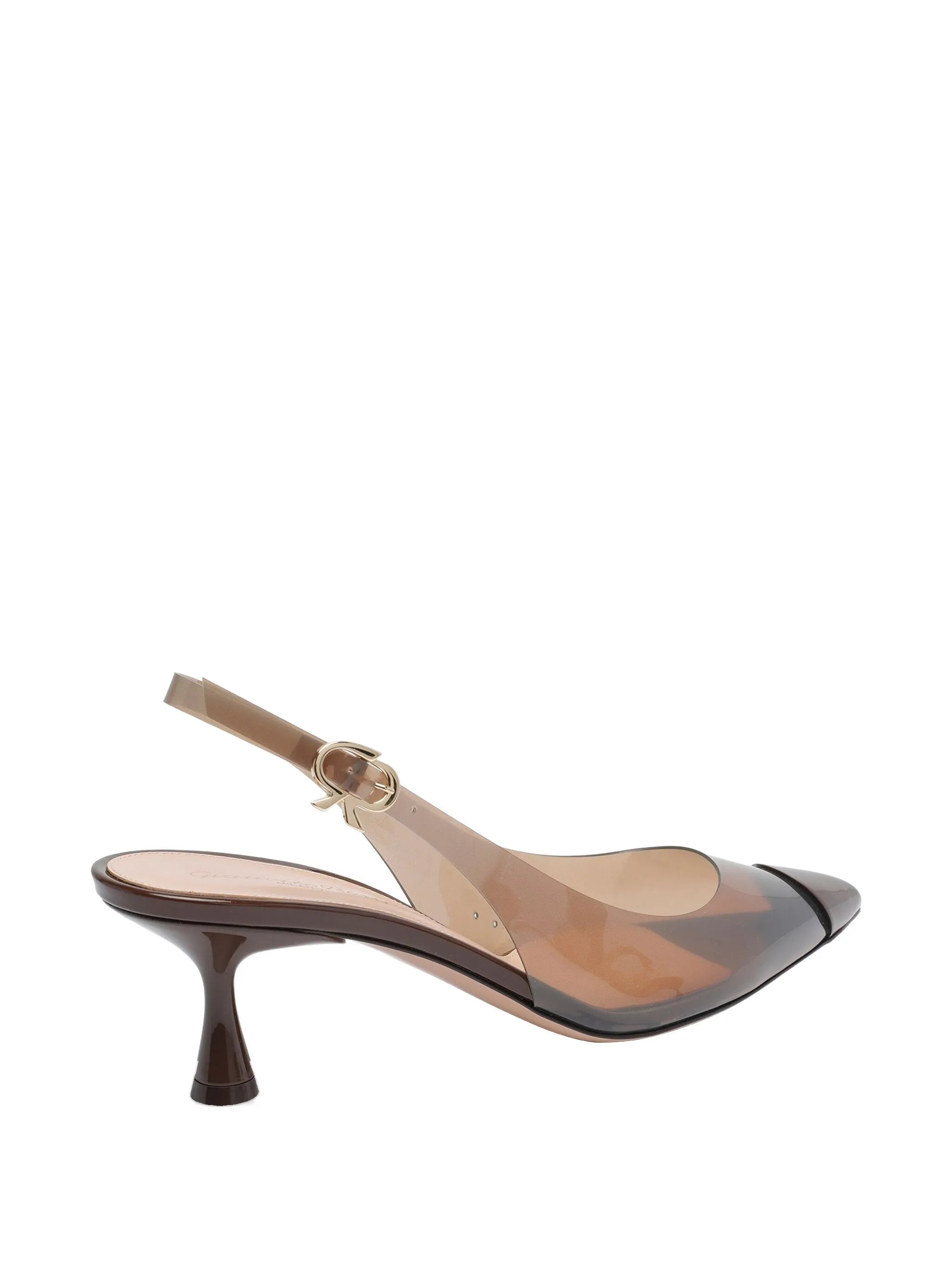 slingback transparent-toe pumps