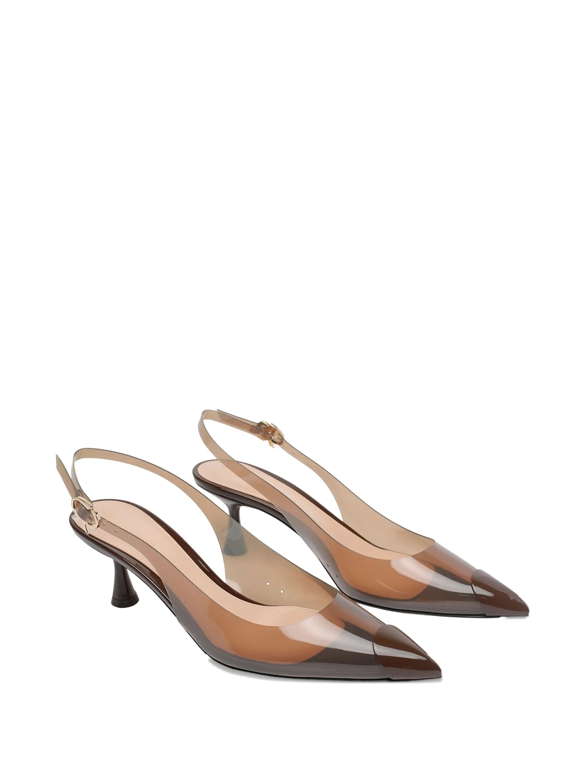 slingback transparent-toe pumps