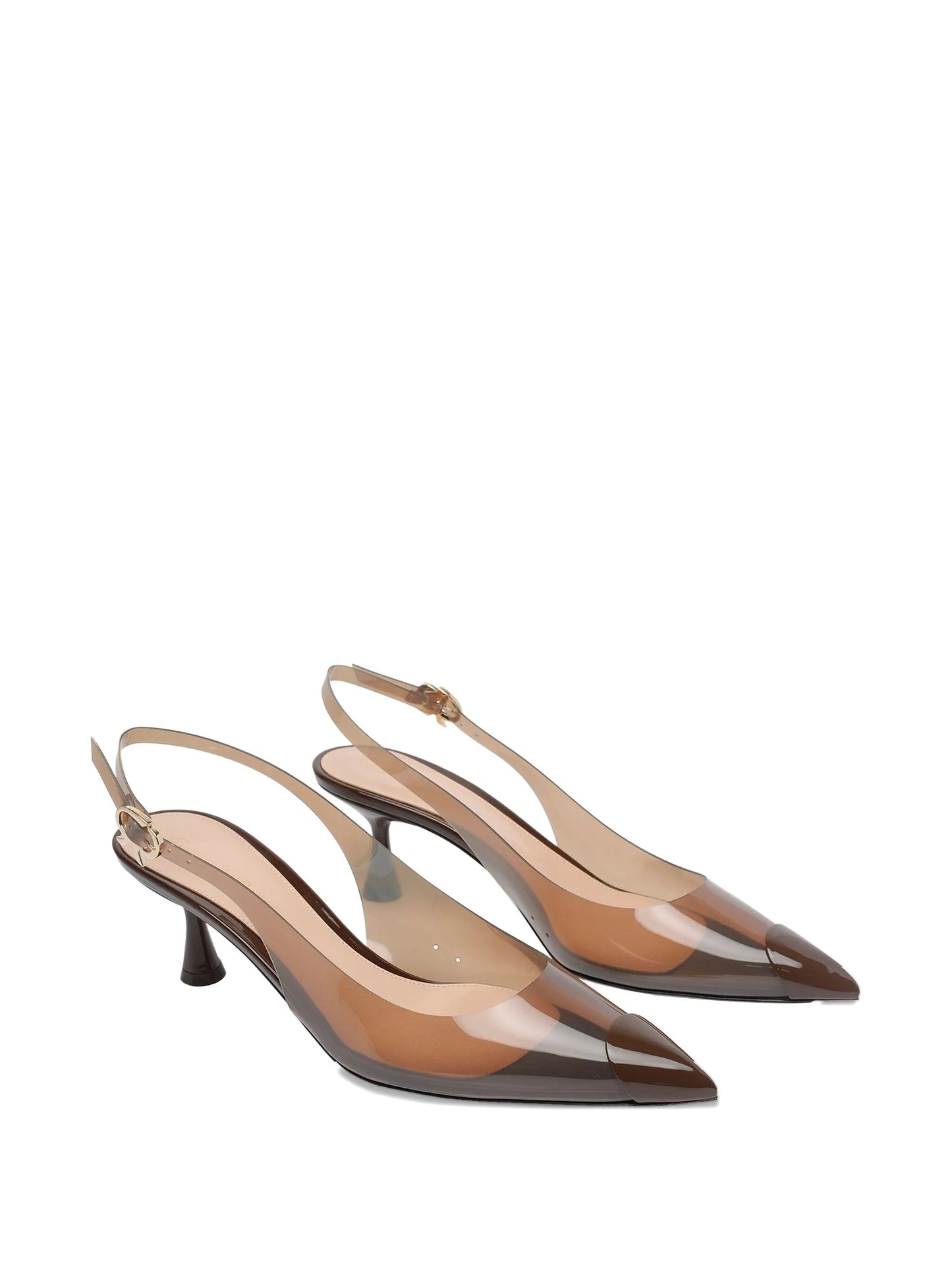 slingback transparent-toe pumps