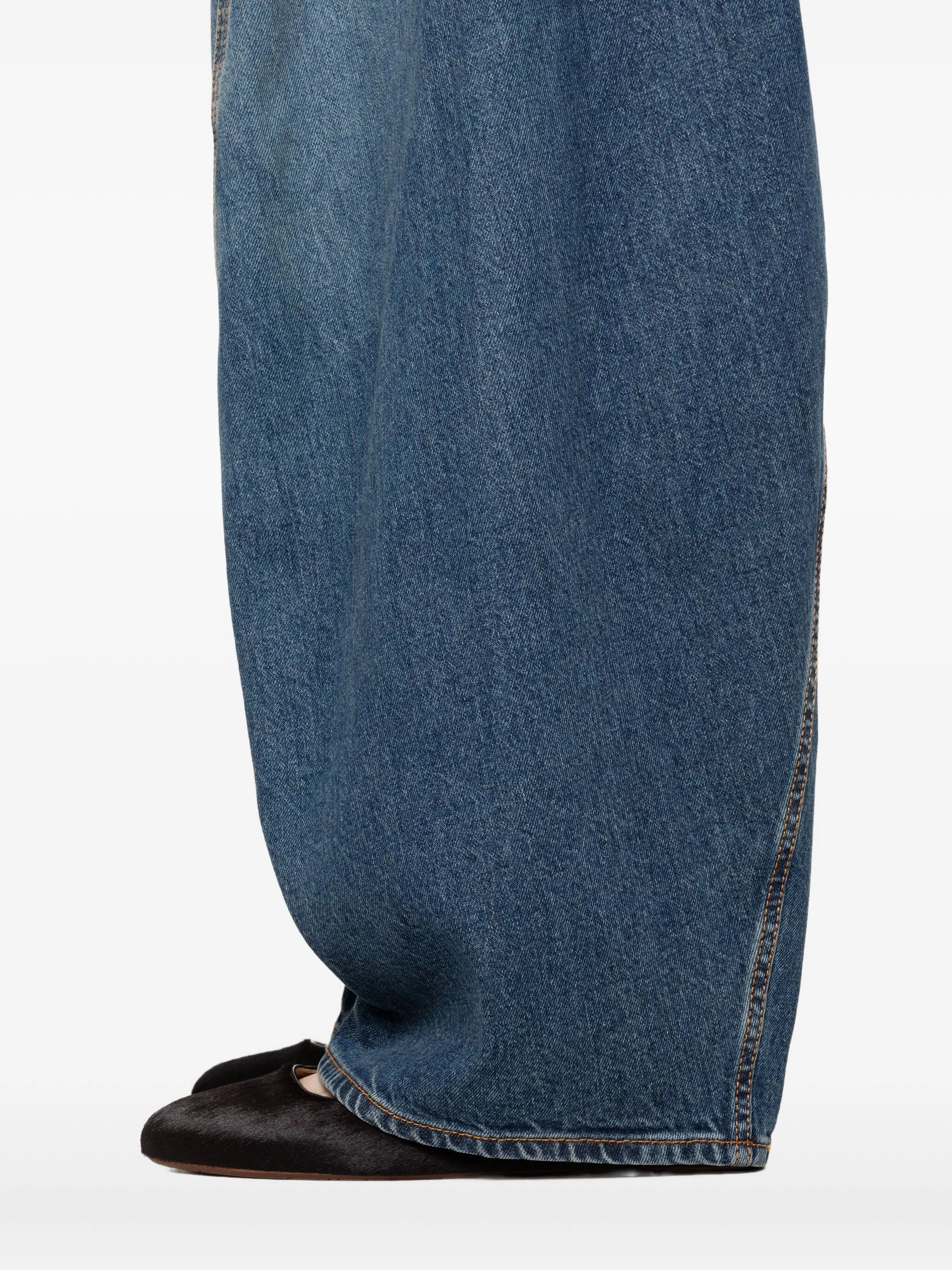 panelled denim trousers