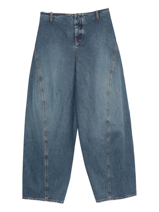 panelled denim trousers
