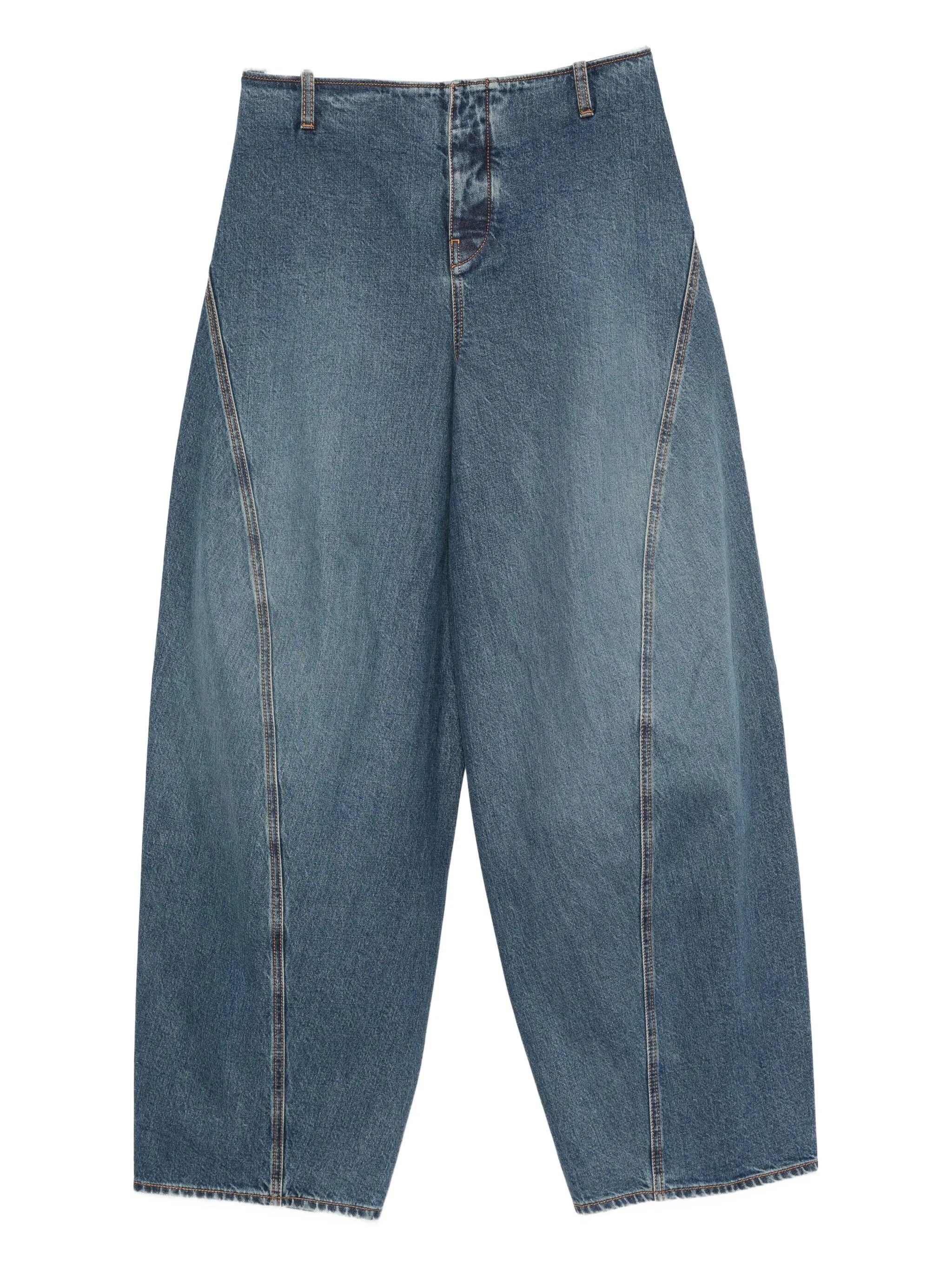 panelled denim trousers