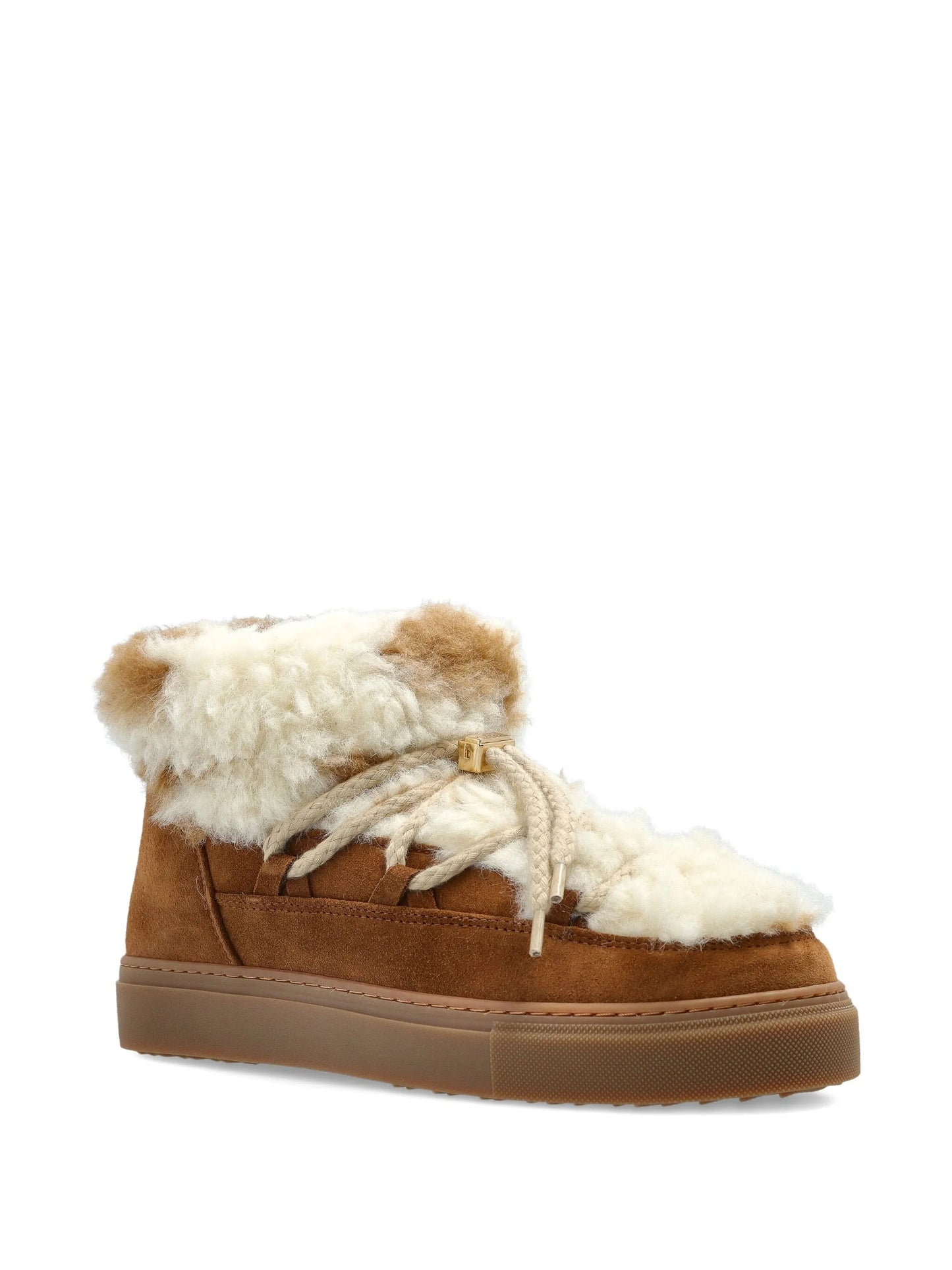 fur lace-up trainers